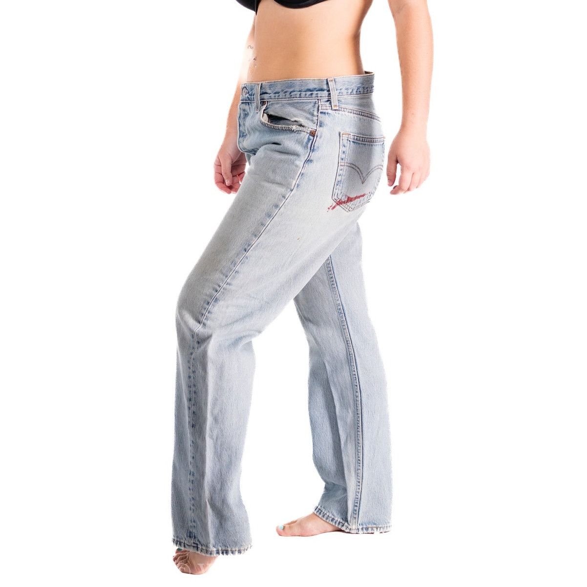 Levi's Vintage 1999 Levi 501 Distressed Light Wash Jeans 36x30 Size US 36 / EU 52 - 8 Thumbnail