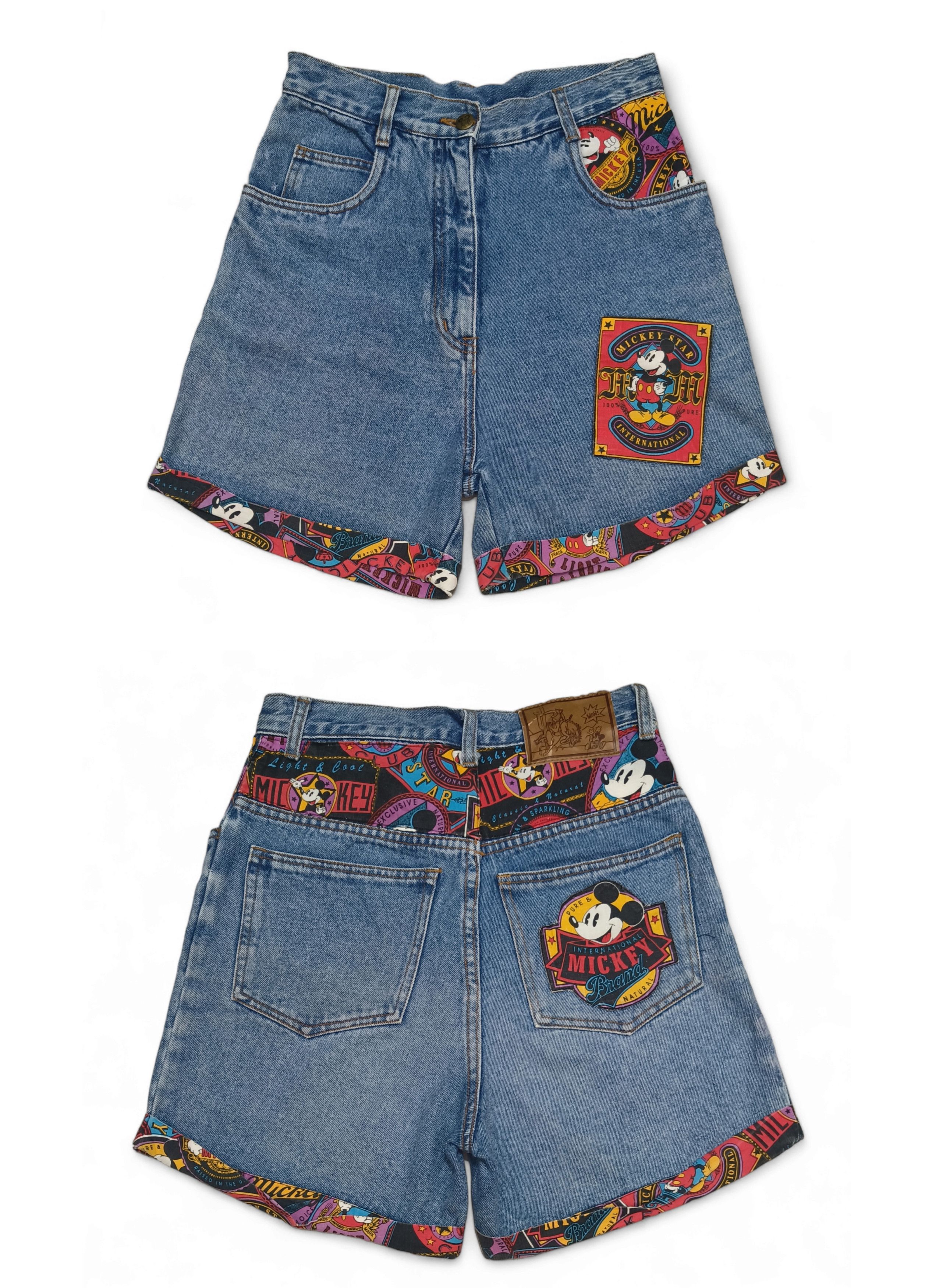 image of Vintage Mickey & Co Mickey Mouse Disney Jean Short Pants in Blue, Women's (Size 27)