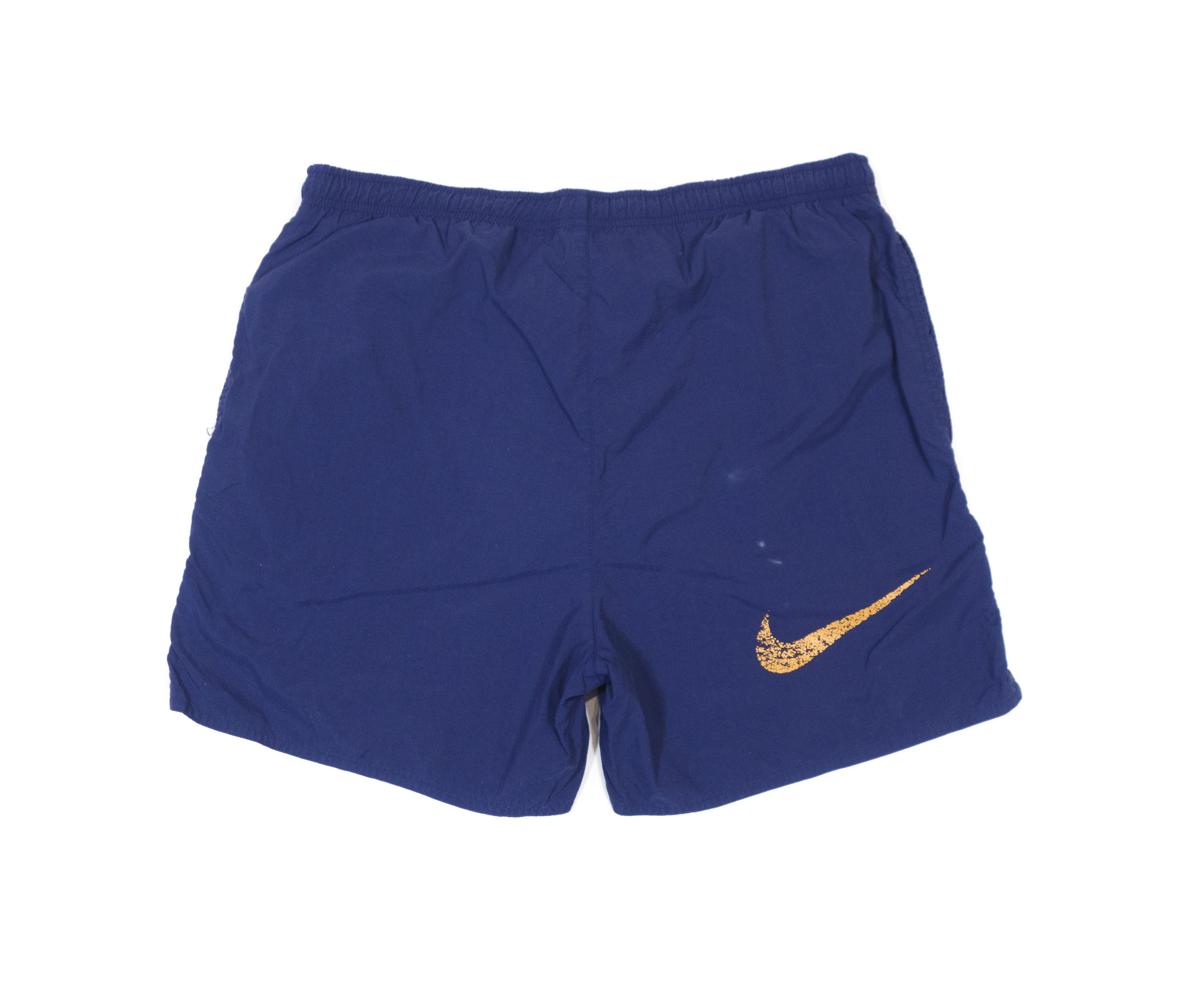 Nike 90S Big Swoosh Nylon Sport Swim Shorts Size US 32 / EU 48 - 1 Thumbnail