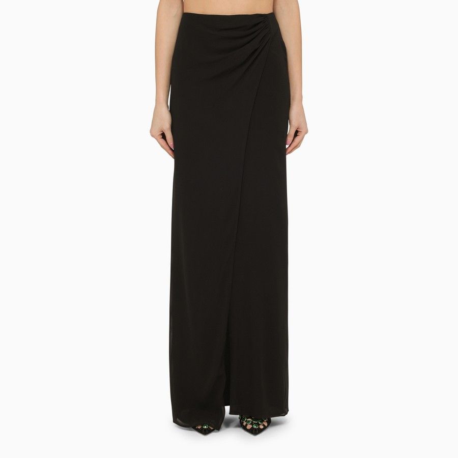 THE ANDAMANE o1d2blof1024 Long Skirt With Drape In Black Size 26" / US 2 / IT 38 - 1 Thumbnail
