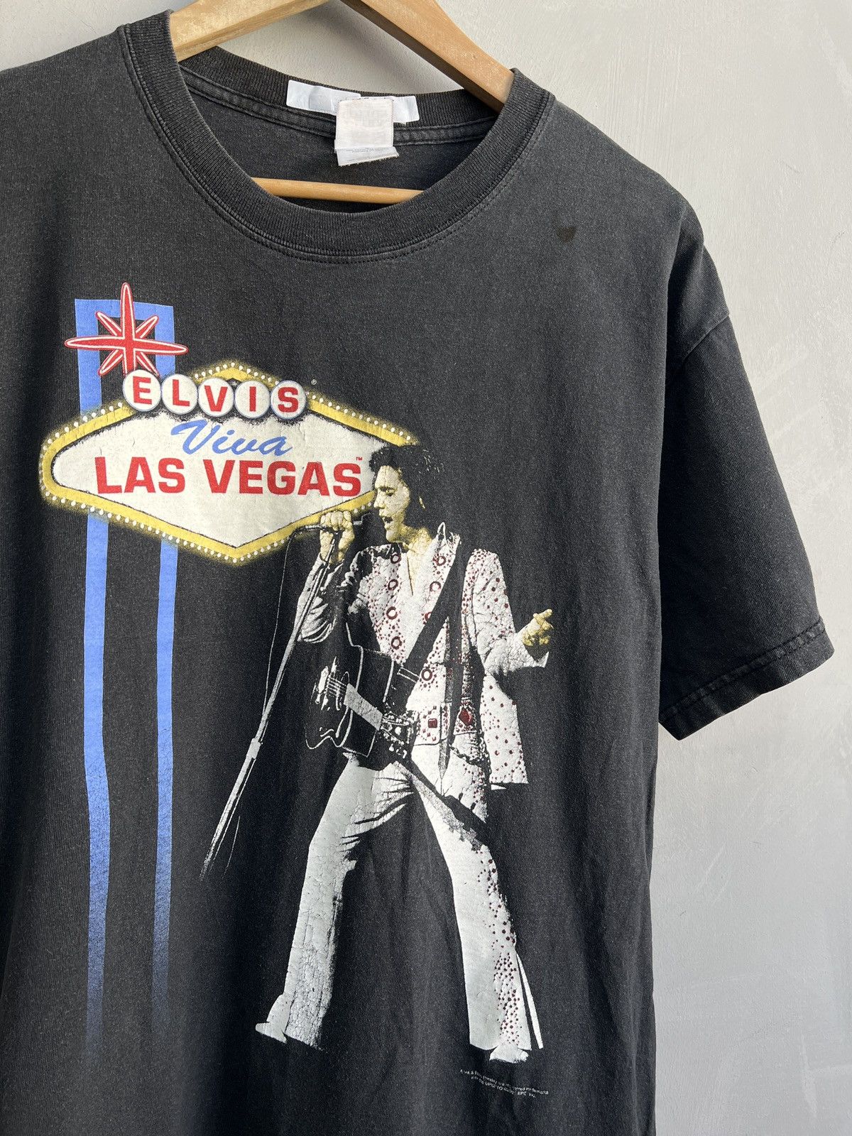 Gildan Vintage Logo Las Vegas Graphic T Shirt Elvis Presley 90s Size US L / EU 52-54 / 3 - 2 Thumbnail