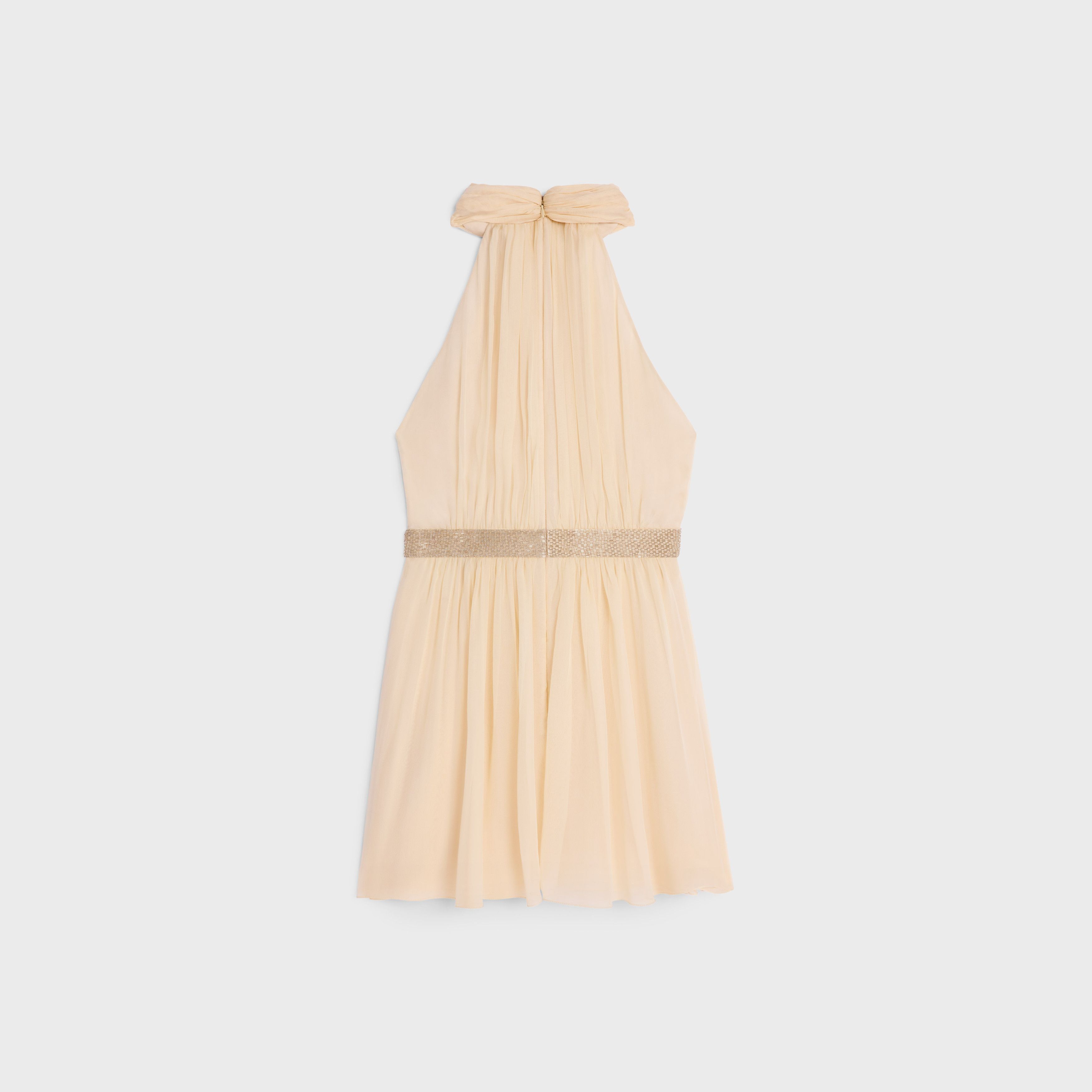 Celine o1bcso1str0925 2R65M843C Draped Mini Dress in Creme Size XS / US 0-2 / IT 36-38 - 2 Thumbnail