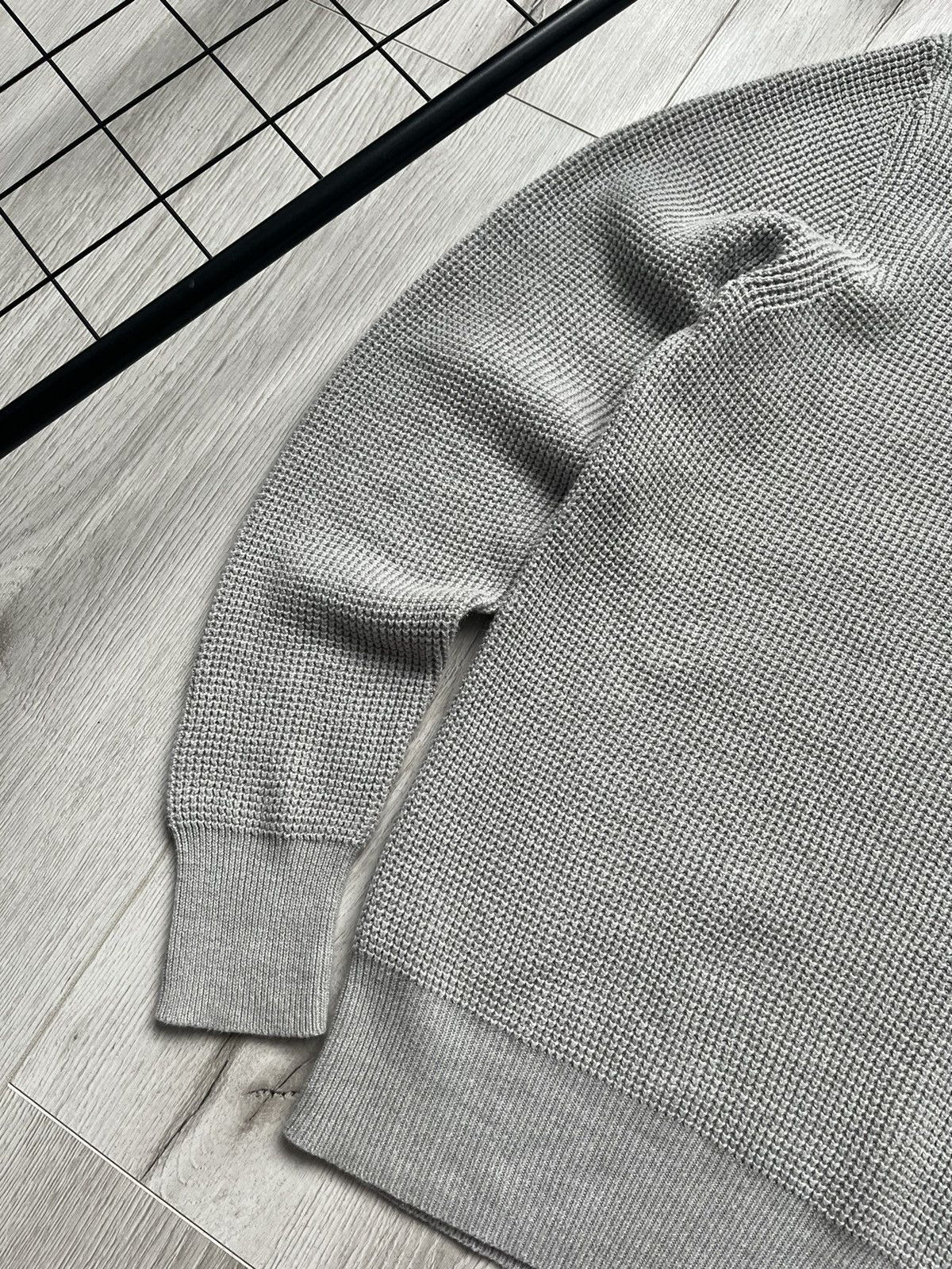 Allsaints × Japanese Brand Allsaints Trias Crew Men’s Waffle Knit Sweater Pullover Grey Size US M / EU 48-50 / 2 - 3 Thumbnail