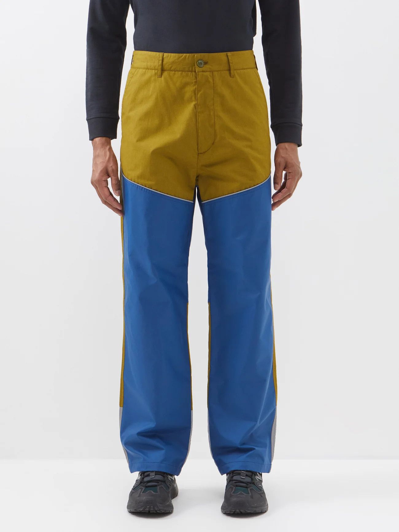 Moncler MONCLER GENIUS 1952 green blue cotton & shell panel pants 34 Size US 34 / EU 50 - 2 Thumbnail