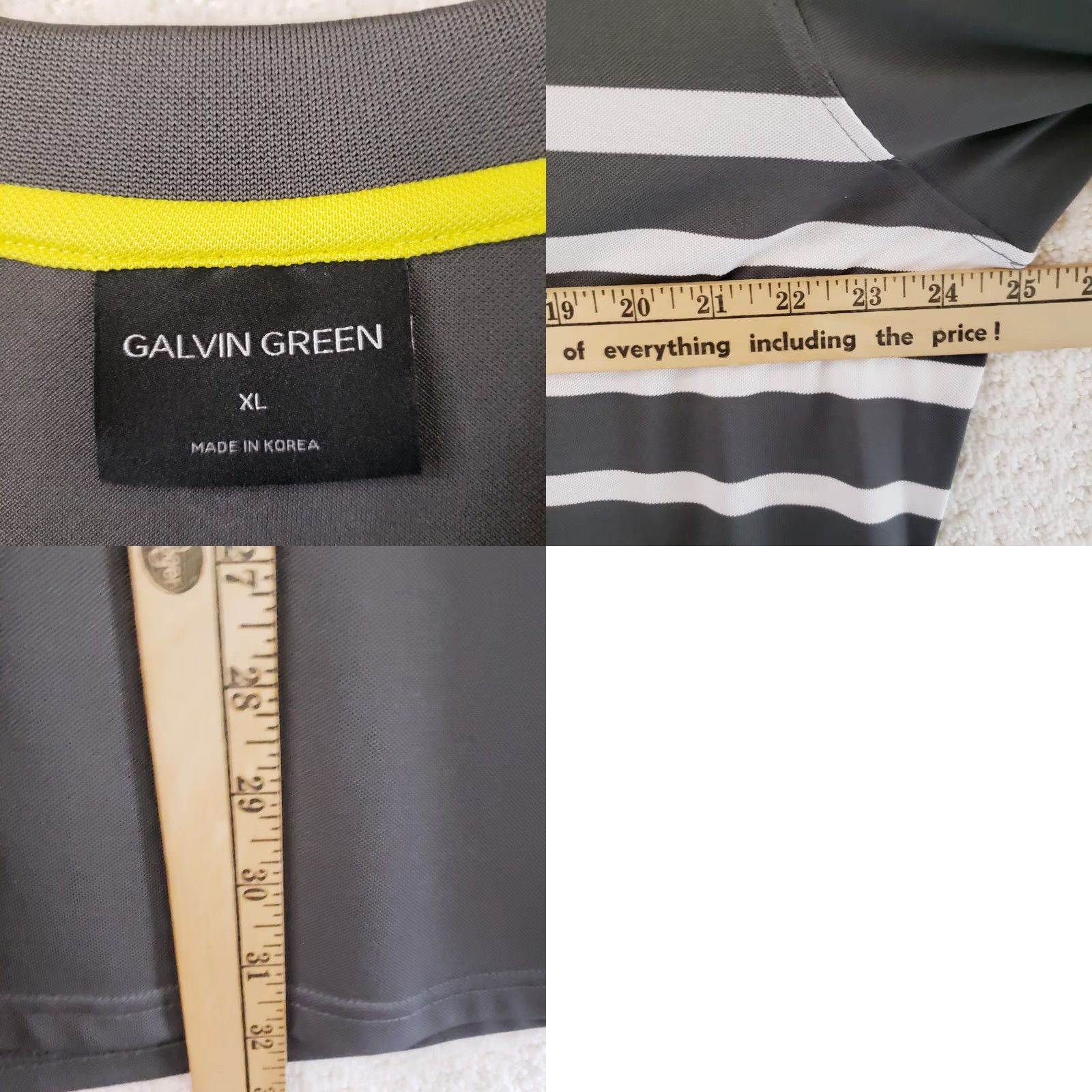Galvin Green Galvin Green Ventil Golf Polo Men's XL Gray White Green Striped Stretch Shirt Size US XL / EU 56 / 4 - 9 Thumbnail