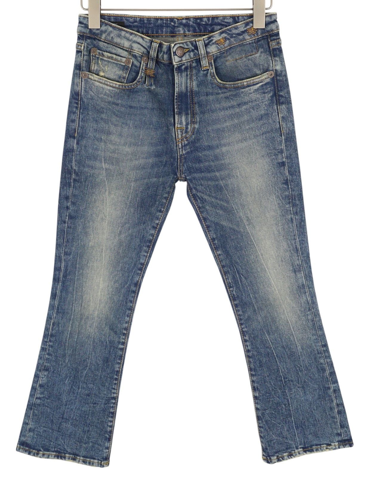 R13 KICK 26 Kelly Stretch Faded Blue Cropped Jeans 85442 Size 26" / US 2 / IT 38 - 2 Thumbnail