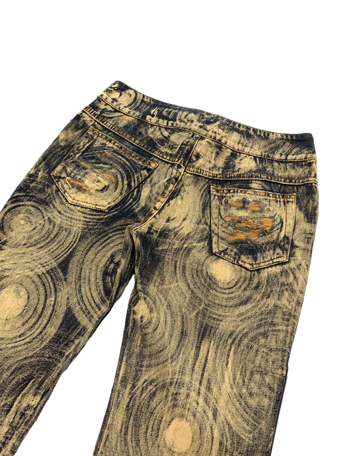 Japanese Brand × Tornado Mart HuaDi Japan Abstracts Circle Mud Rust Flared Denim Pants Size US 29 - 11 Thumbnail