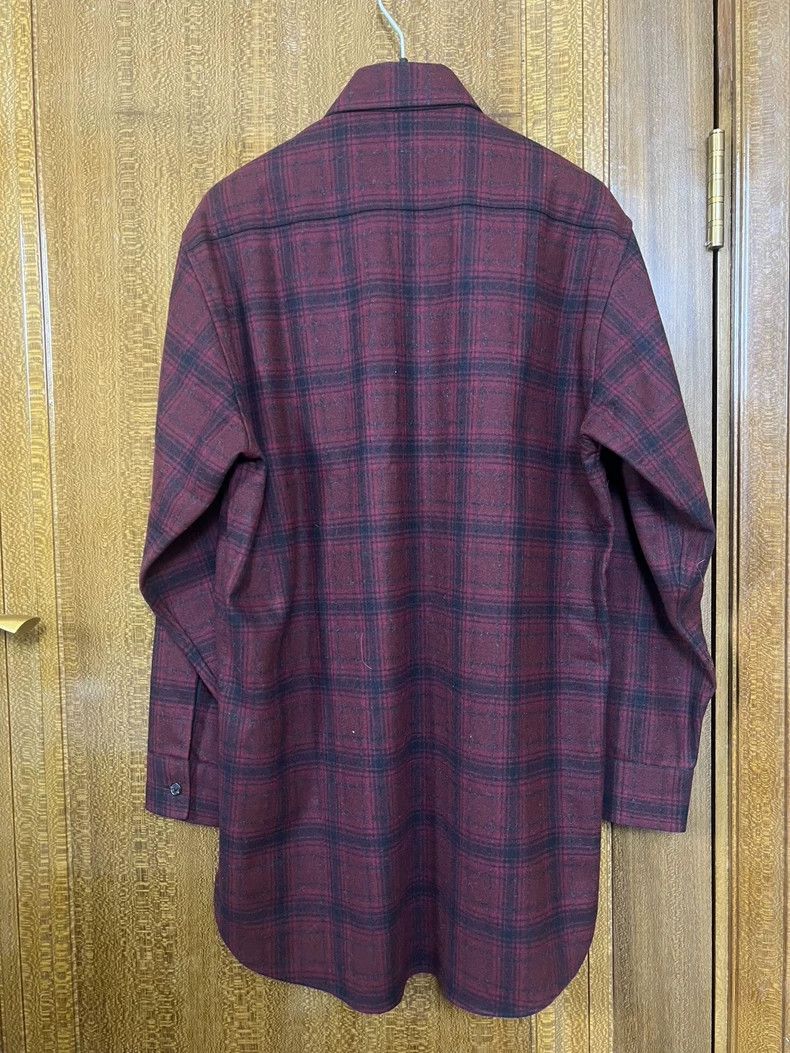 Yves Saint Laurent Saint Laurent size 39 14fw Burgundy Plaid Wool Shirt 2502-N Size US M / EU 48-50 / 2 - 2 Thumbnail