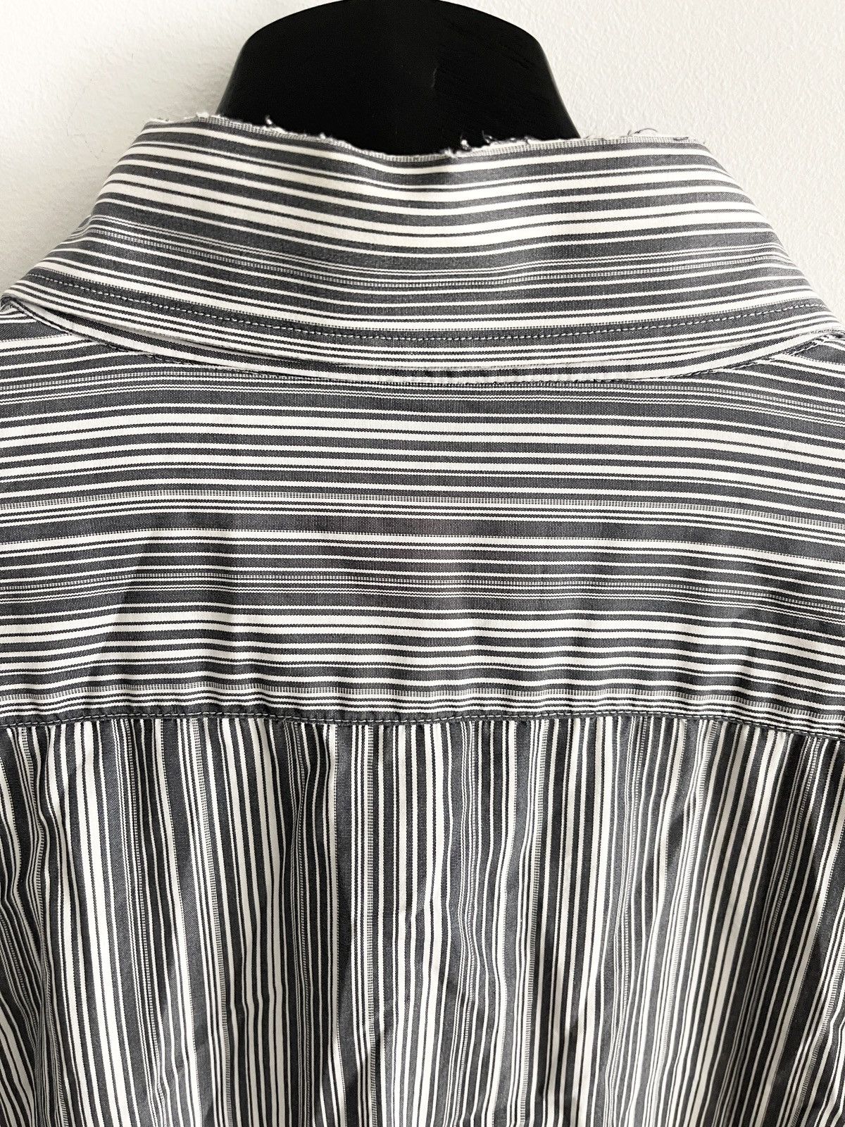 Etro STEAL! Vintage Etro Grey Stripe Shirt Size 44R - 4 Thumbnail