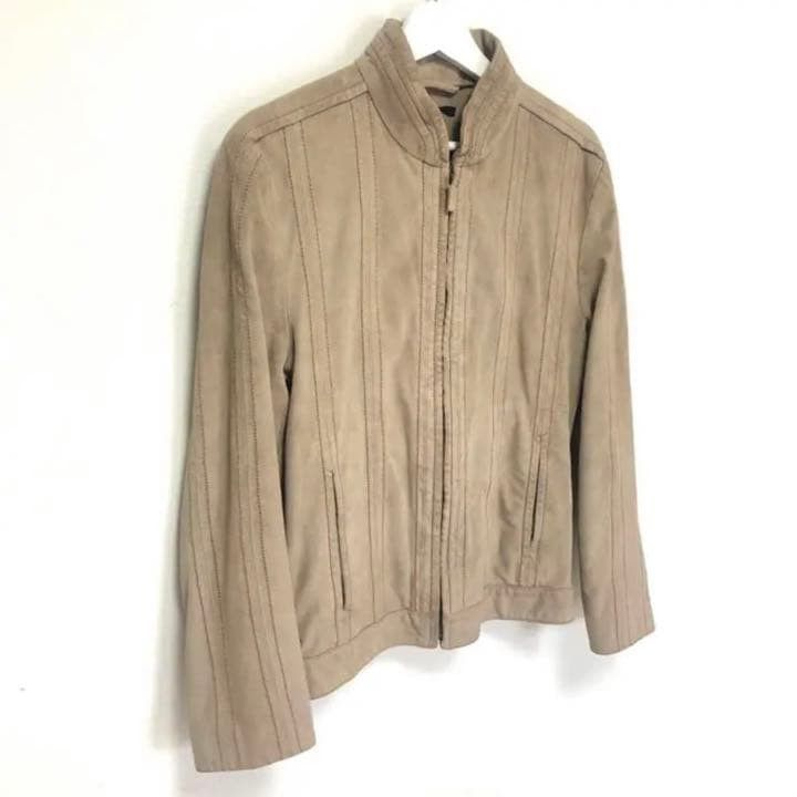 Gucci GUCCI Suede Leather Single Rider Jacket Beige 48 Size US M / EU 48-50 / 2 - 2 Thumbnail