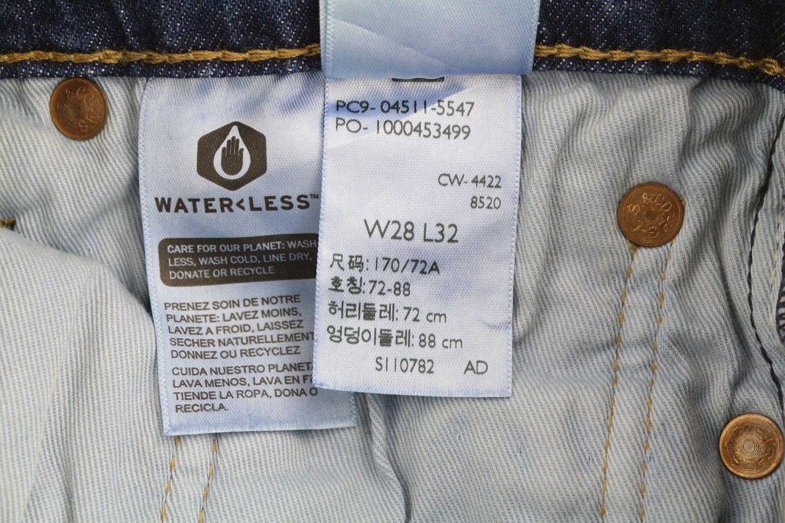 Levi's 511 W28/L32 Big E Slim Zip Faded Blue Jeans 87069 Size US 28 / EU 44 - 10 Thumbnail