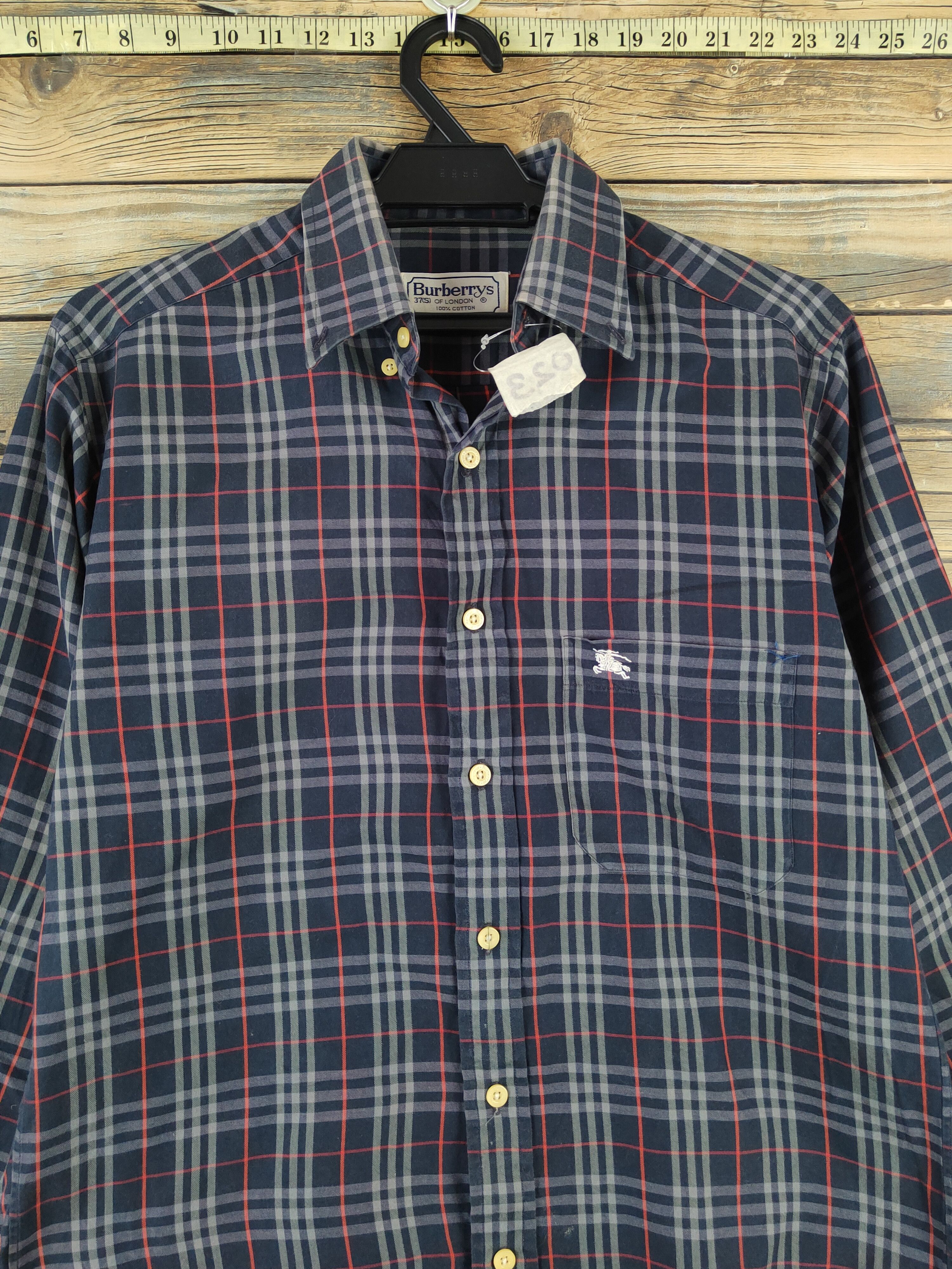 Burberry DLL Burberrys Navy Button Ups Shirts #023 Size US M / EU 48-50 / 2 - 3 Thumbnail