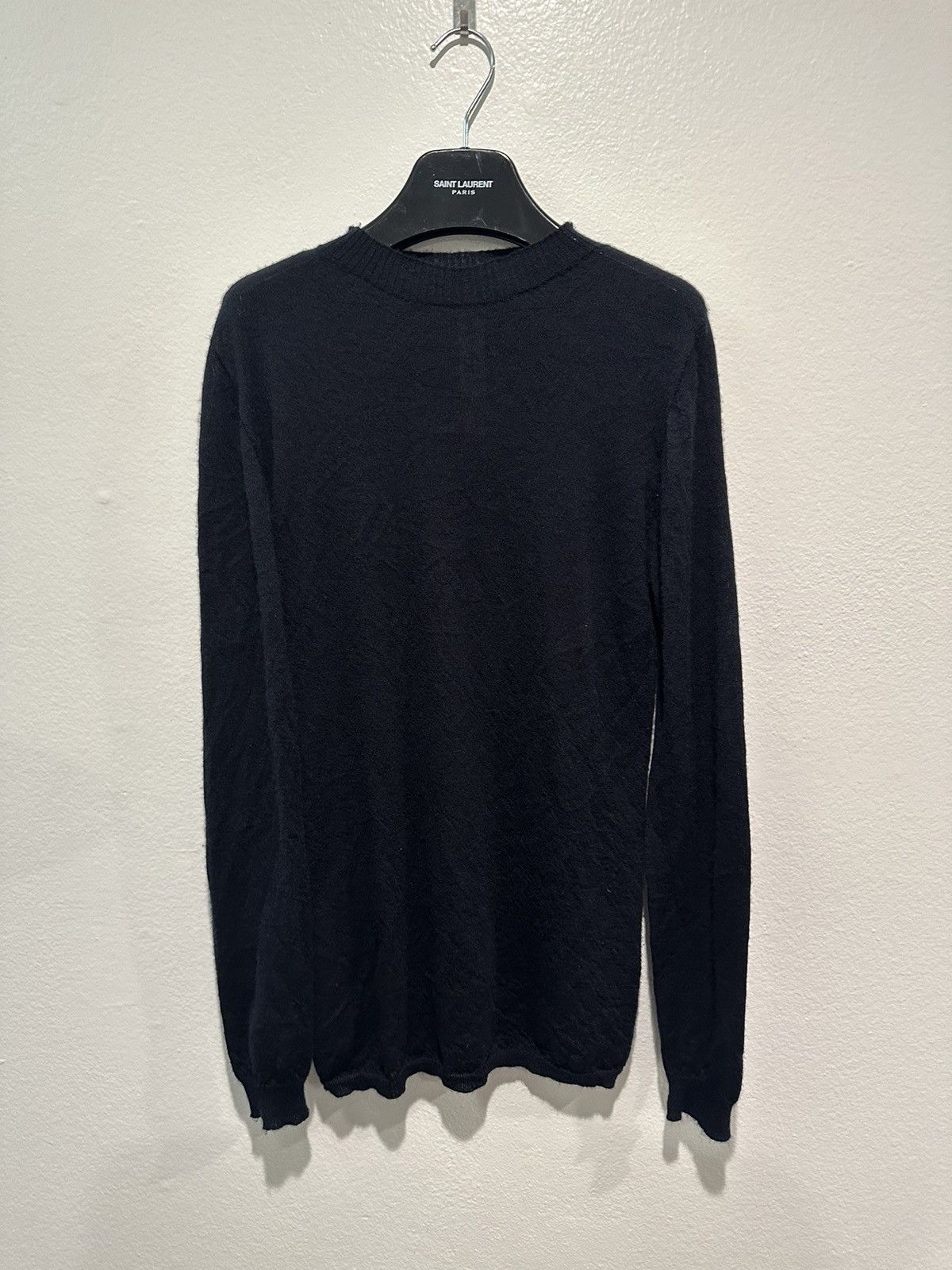 image of Rick Owens Fw15 Sphinx Cashmere Sweater in Navy, Men's (Size Medium)