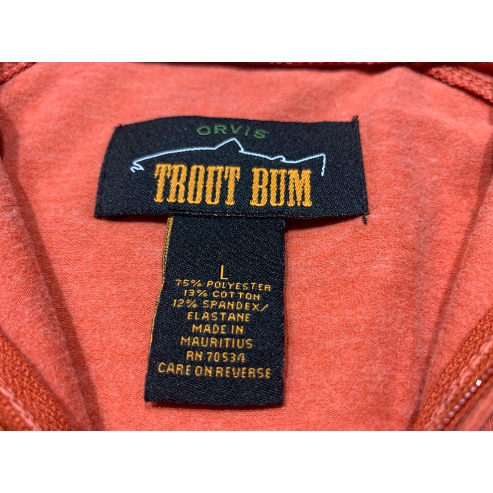 Orvis Orvis Trout Bum Long Sleeve Pullover Men's Large Coral Orange 1/4 Zip Size US L / EU 52-54 / 3 - 6 Thumbnail