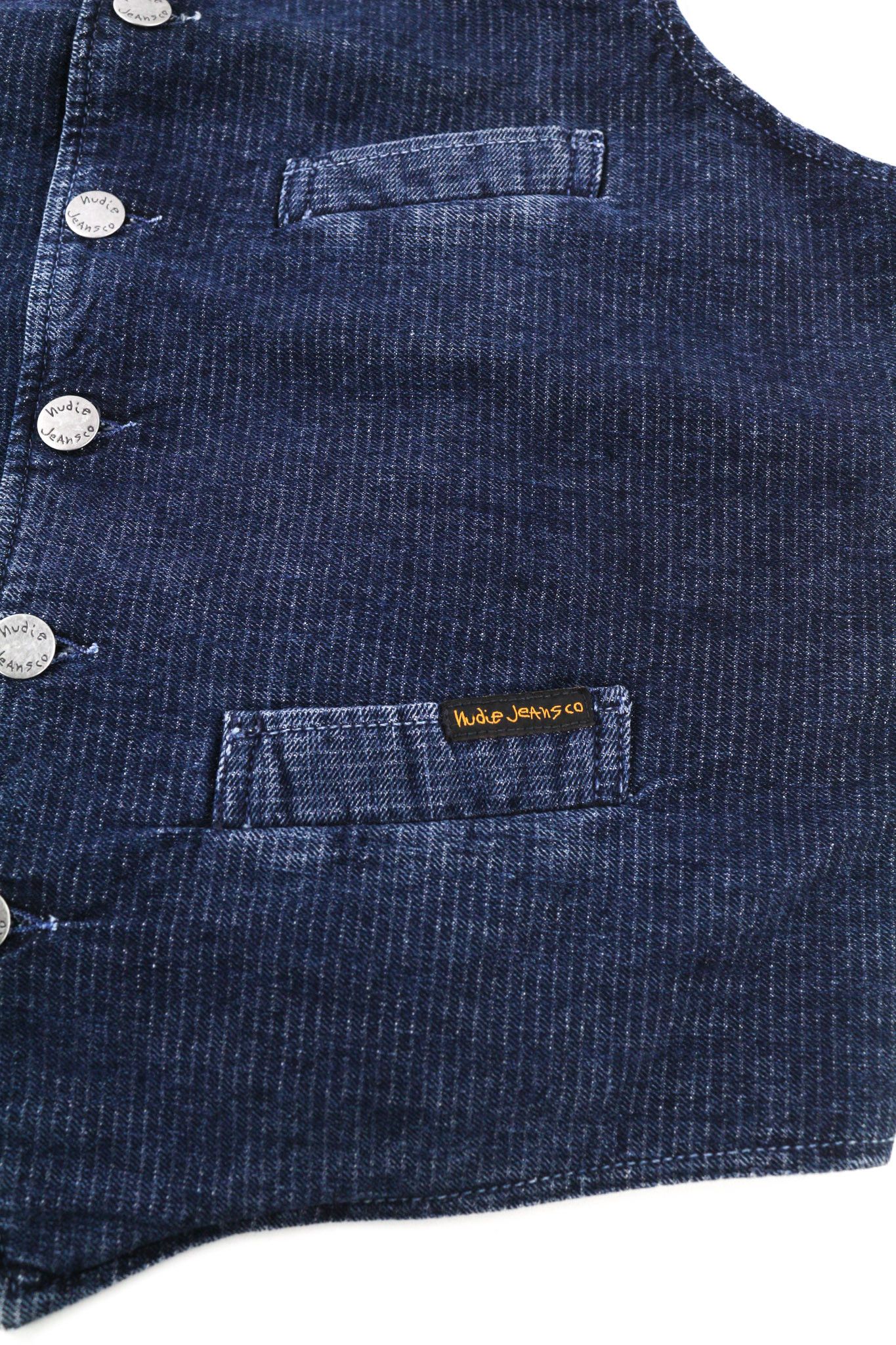 Nudie Jeans GUSTAV M Worker Stripe Blue Vest 80723 Size US M / EU 48-50 / 2 - 5 Thumbnail