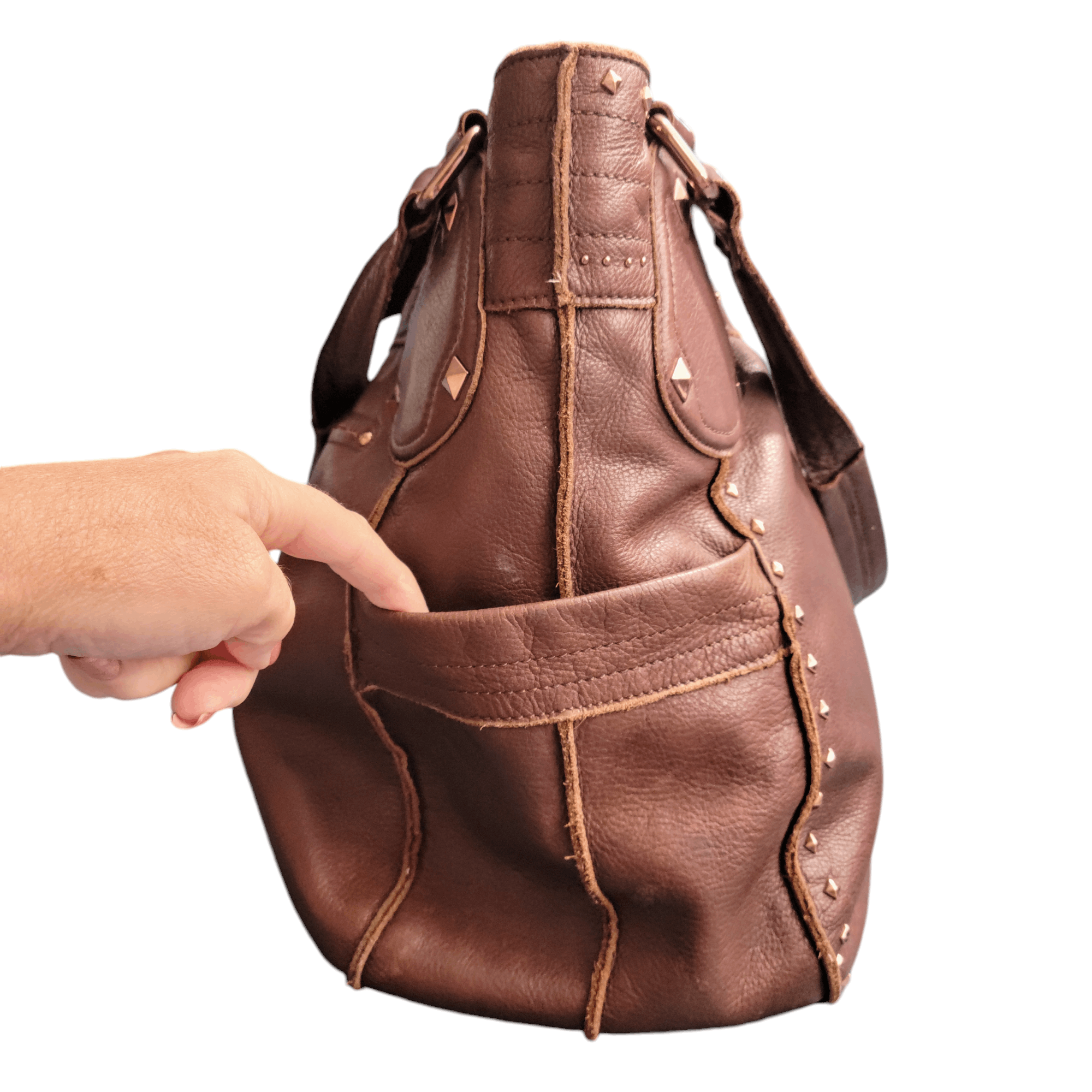 Other B Makowski Large Brown Leather Hobo Shoulder Bag Size ONE SIZE - 9 Thumbnail