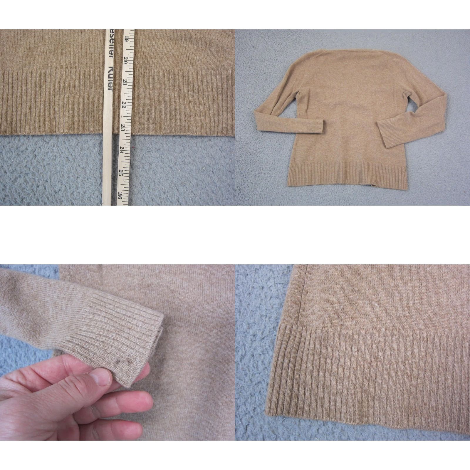 Saks Fifth Avenue Saks Fifth Avenue Sweater Womens Medium Brown 100% Cashmere V-Neck Pullover Knit Size M / US 6-8 / IT 42-44 - 8 Thumbnail