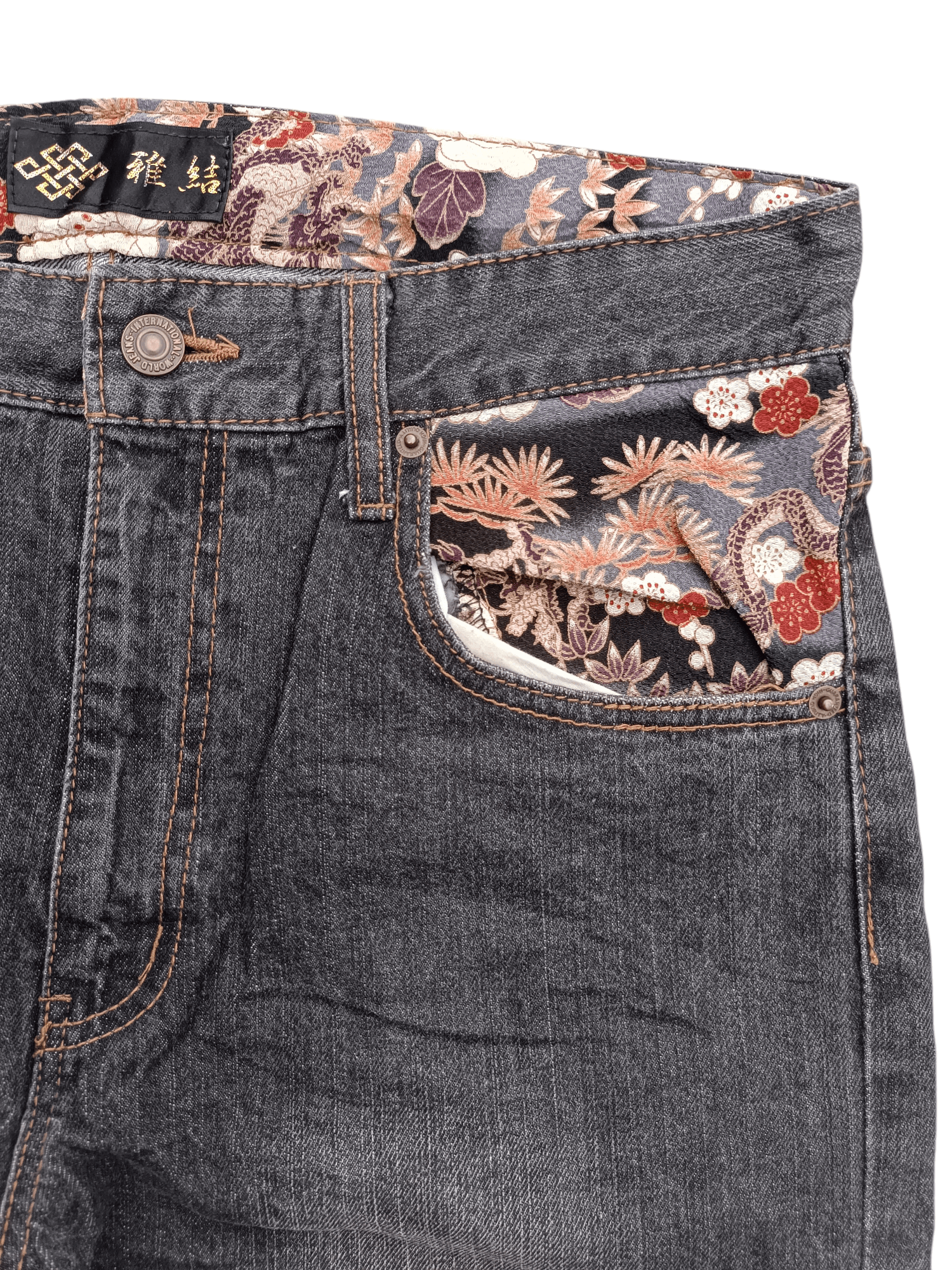 Japanese Brand × Kamakura × Tornado Mart RARE Japanese Brand Masai Dragon Embroidery Floral Denim Size US 32 / EU 48 - 15 Thumbnail