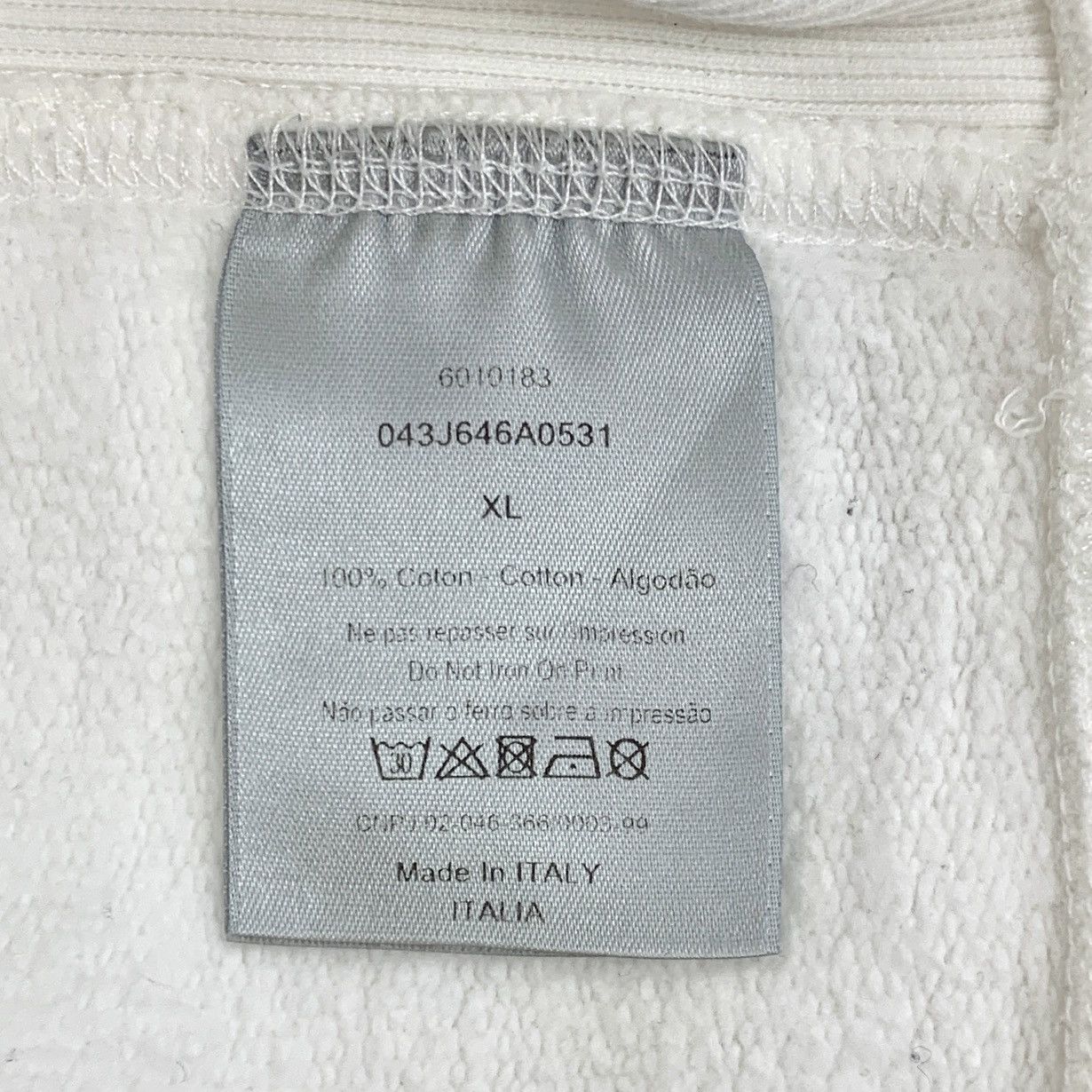 Dior Dior White Logo Printed Hooded Drawstring Sweatshirt K26WX Size US XL / EU 56 / 4 - 7 Thumbnail