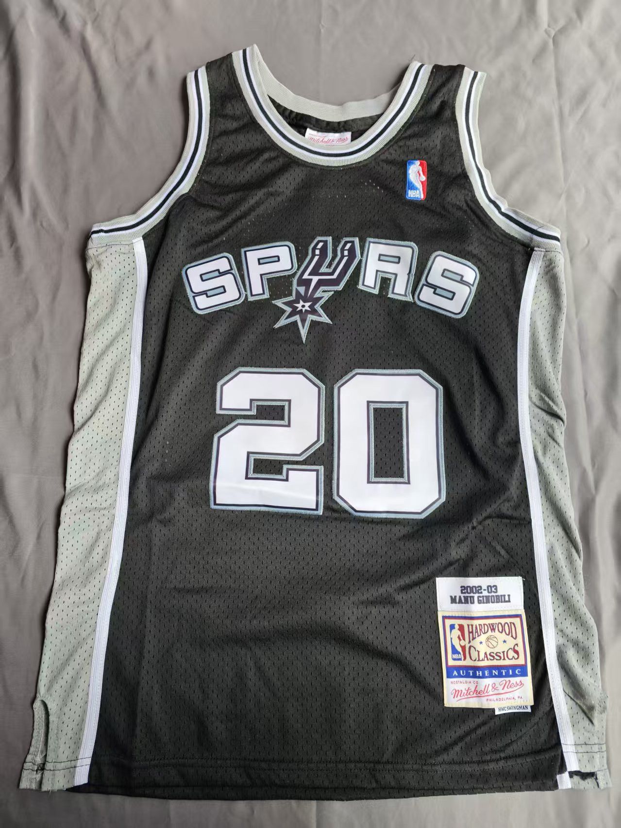 NBA #20 Manu Ginóbili Jersey San Antonio Spurs 2002 03 Size US L / EU 52-54 / 3 - 1 Thumbnail