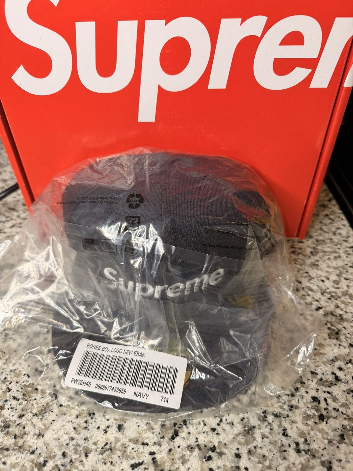 Supreme Supreme Bones Box Logo New Era 59Fifty Fitted Hat Size ONE SIZE - 2 Thumbnail