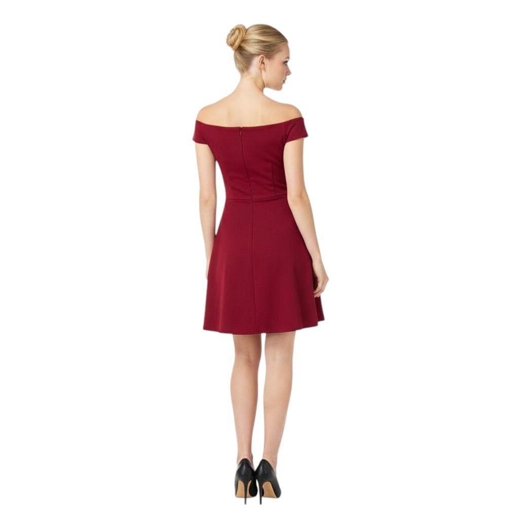Other Social Couture Wine Red Boat Neck A Line Mini Dress, L Size L / US 10 / IT 46 - 5 Thumbnail