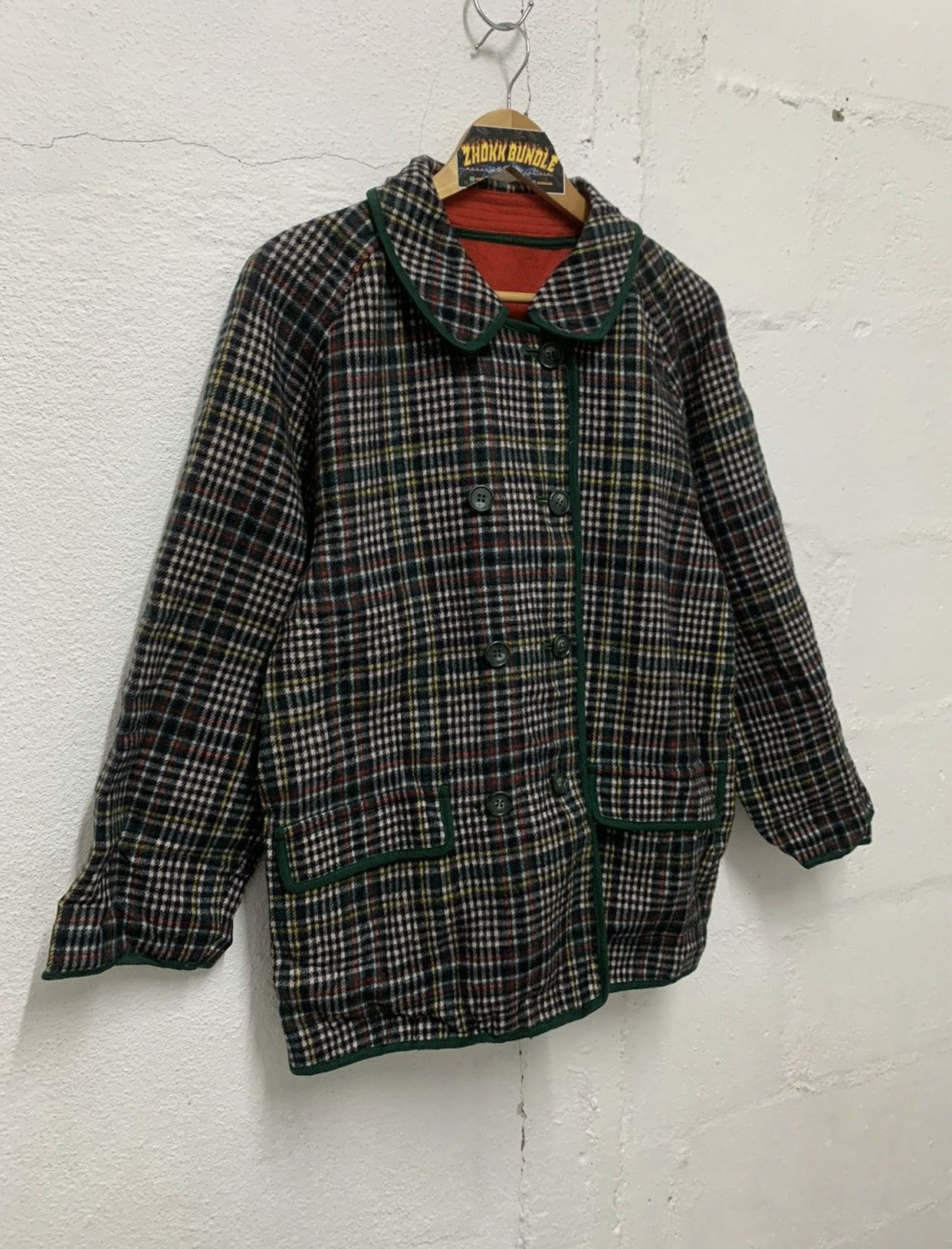 Japanese Brand × Vintage Double breasted tartan checked jacket Size L / US 10 / IT 46 - 2 Thumbnail