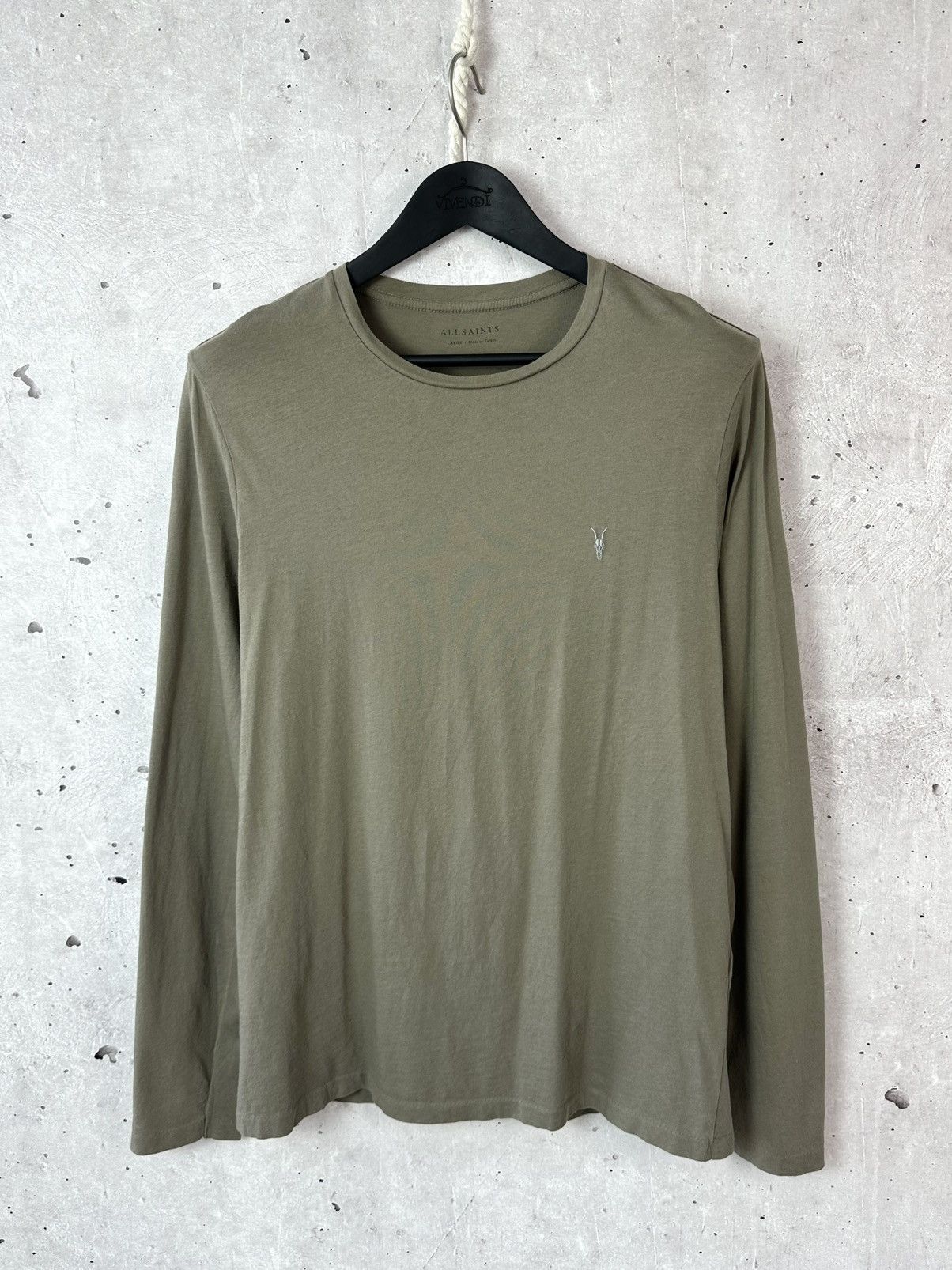 Allsaints Allsaints Tonic Khaki Crew Neck Cotton Long Sleeve Size US L / EU 52-54 / 3 - 1 Thumbnail
