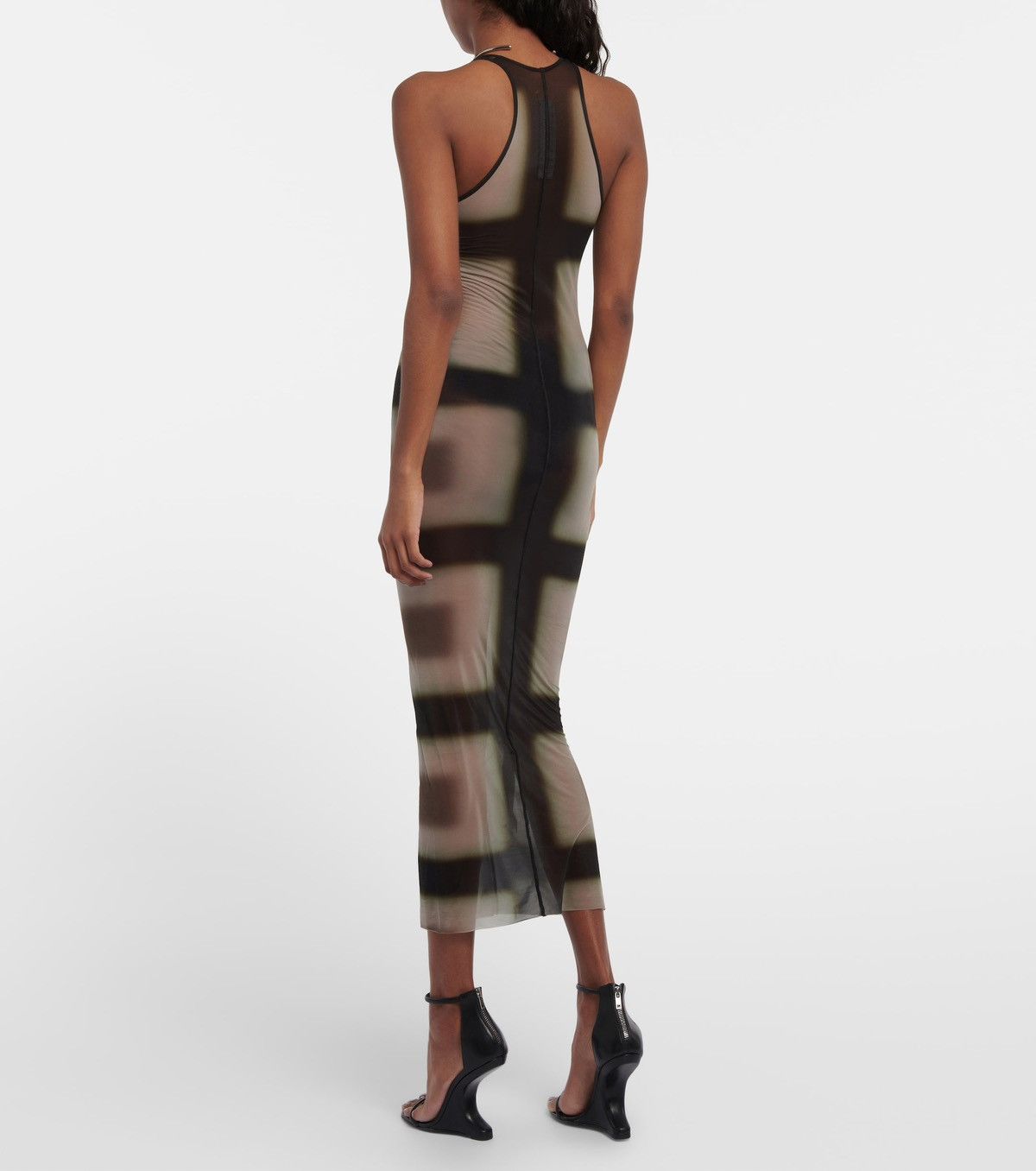 Last Size Rick Owens Printed Sheer Midi Dress