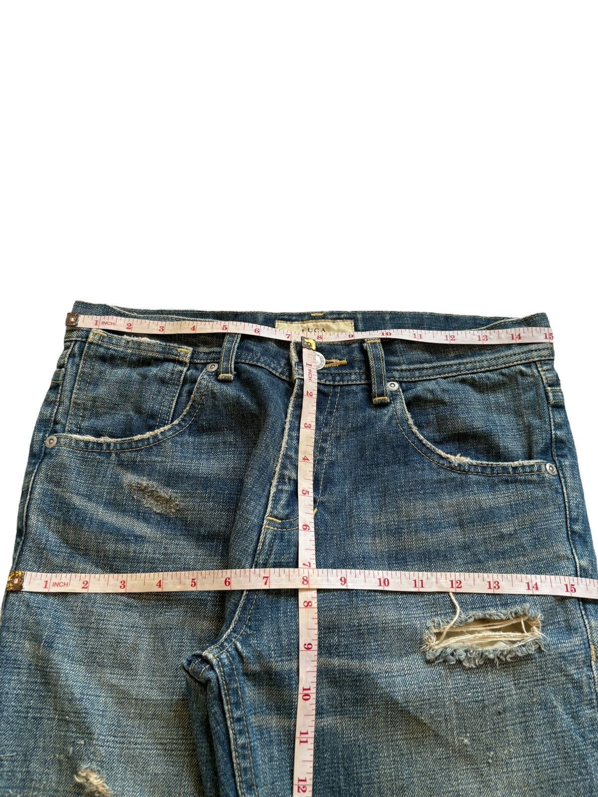 Japanese Brand Vintage Japanese Brand Mud Wash Distressed Ripped Jeans Size US 30 / EU 46 - 12 Thumbnail