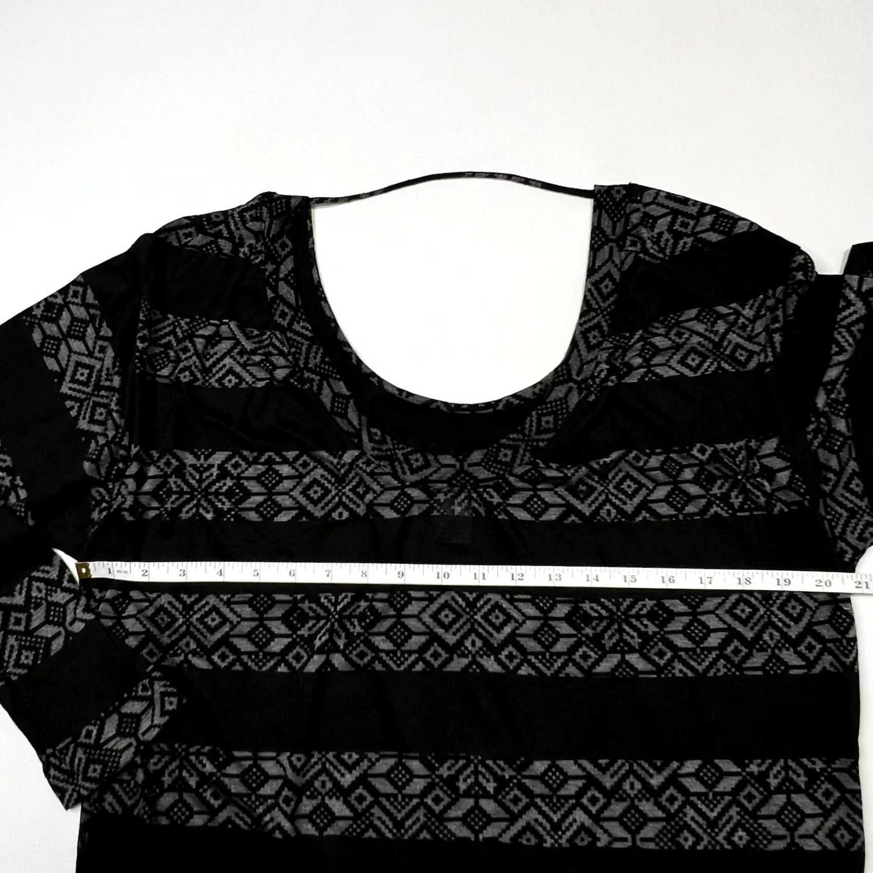 Vintage VINTAGE wet seal Blouse Shirt Womens L Black Round Neck Long Sleeve Geometric Whimsigoth Y2K Size L / US 10 / IT 46 - 6 Thumbnail