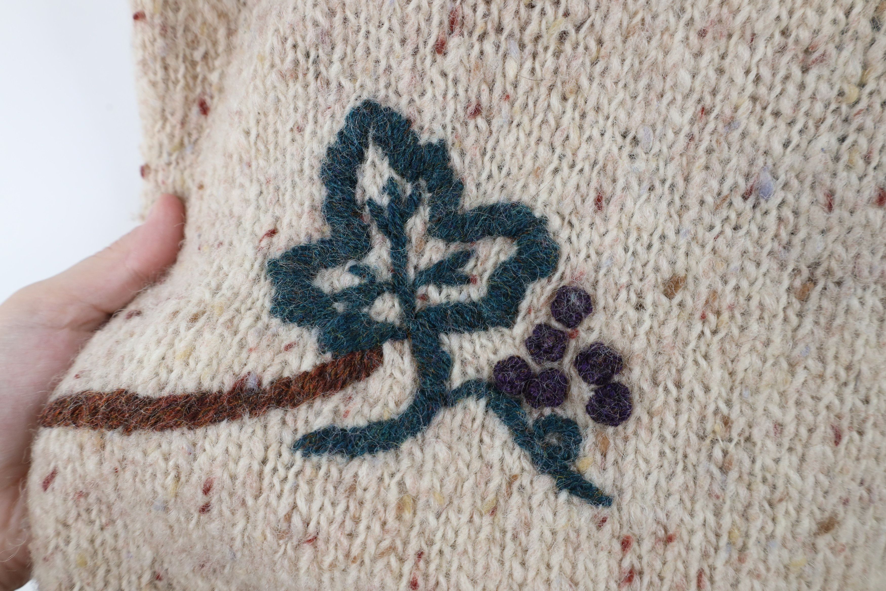 Vintage Vintage 90s Streetwear Embroidered Leaf Fisherman Sweater Size M / US 6-8 / IT 42-44 - 10 Thumbnail