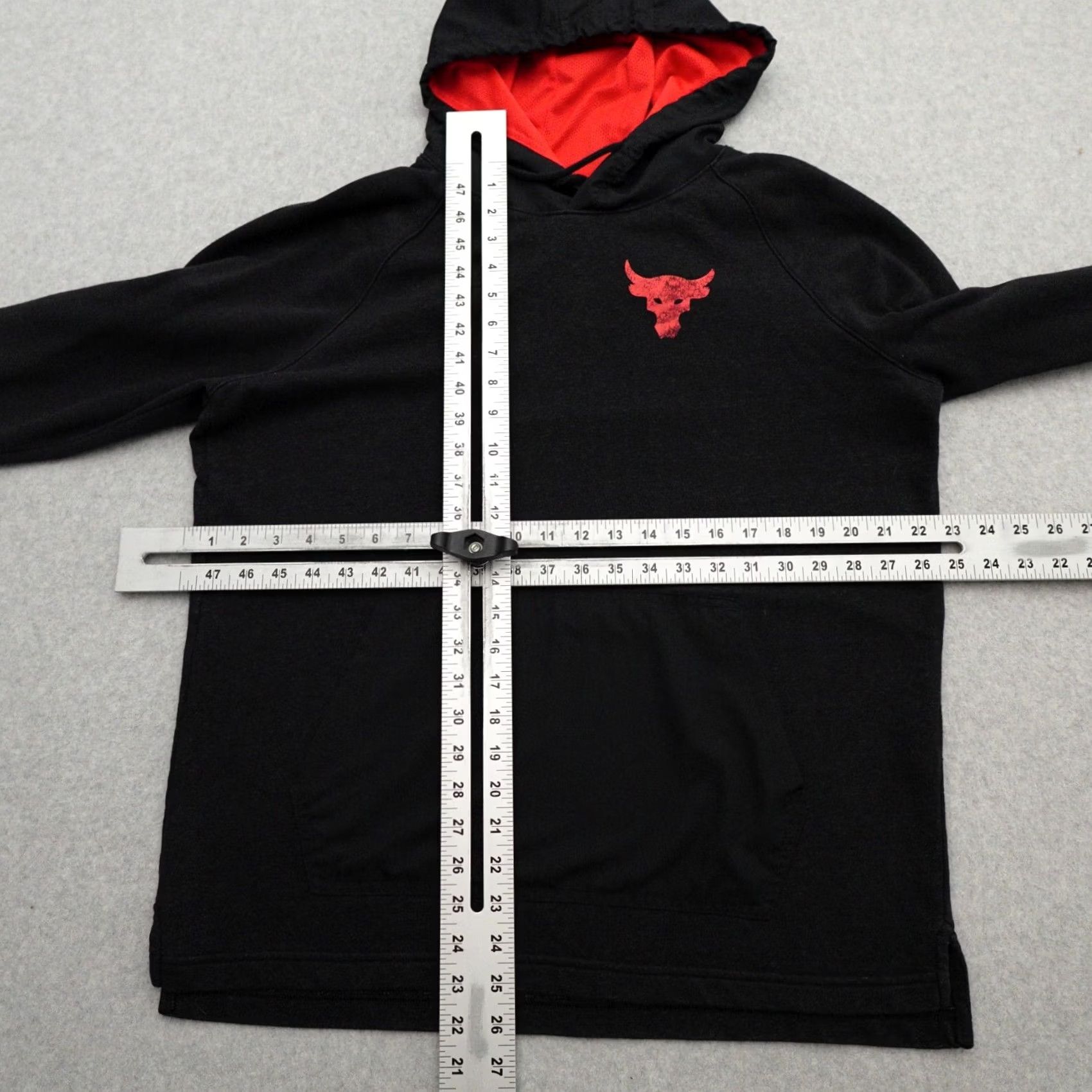 Under Armour UNDER ARMOUR Project Rock Hoodie Mens Large Black Cotton Long Sleeve Pullover Hooded Sweatshirt Size US L / EU 52-54 / 3 - 3 Thumbnail