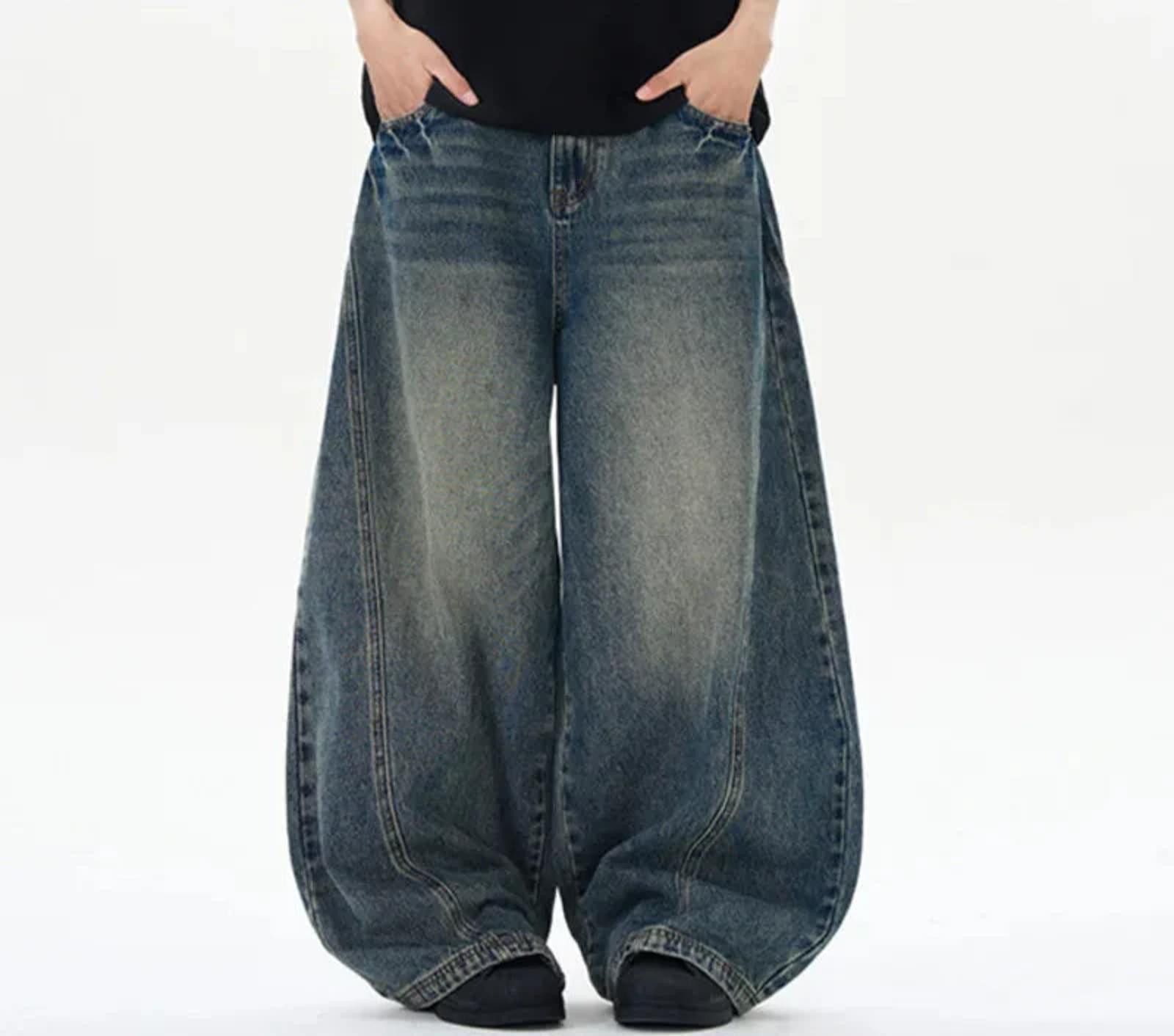 Vintage Lightning Baggy Curved Wide Leg Jeans Size US 32 / EU 48 - 5 Thumbnail