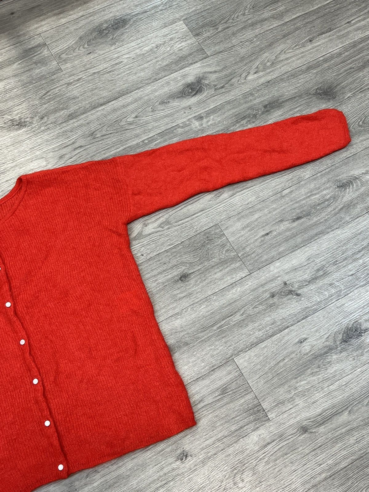 Sezane Women's Sezane Red Mohair-alpaca Rib-knit Cardigan Size M / US 6-8 / IT 42-44 - 7 Thumbnail