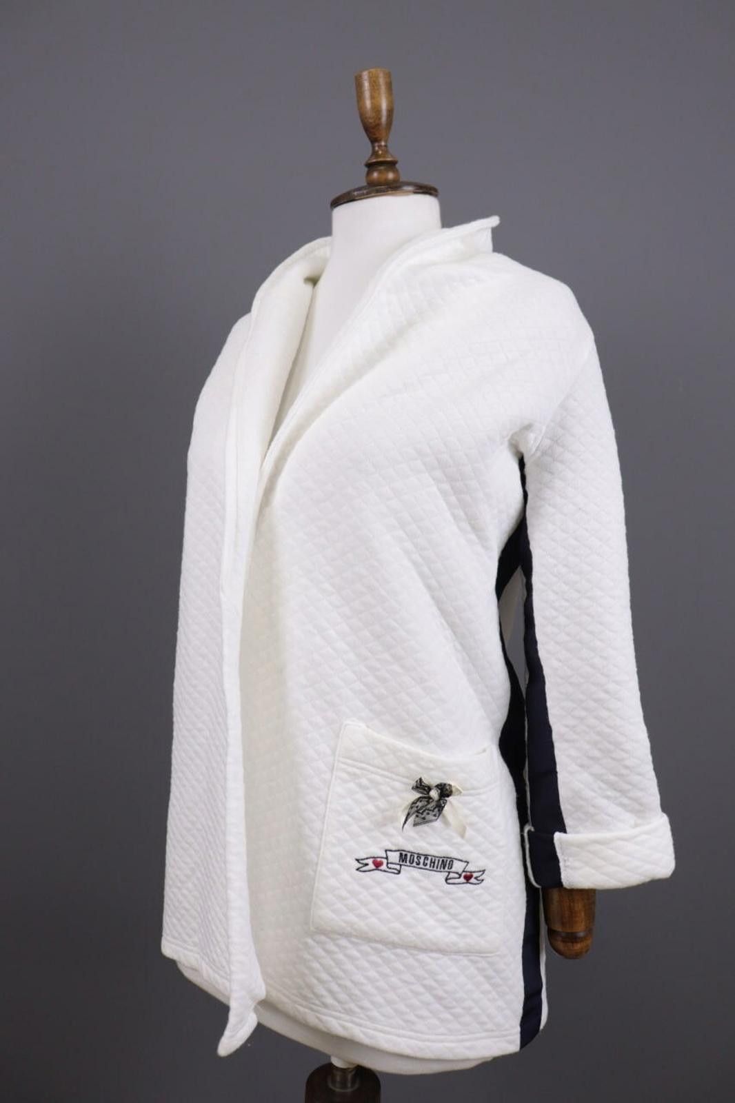 Moschino Moschino White V-Neck Wrap Long Barhrobe Rope Size L Size L / US 10 / IT 46 - 7 Thumbnail