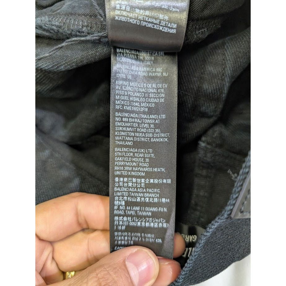 Balenciaga o1rshd1 Japanese Heavy Denim Pants in Pitch Black Size US 31 - 22 Thumbnail
