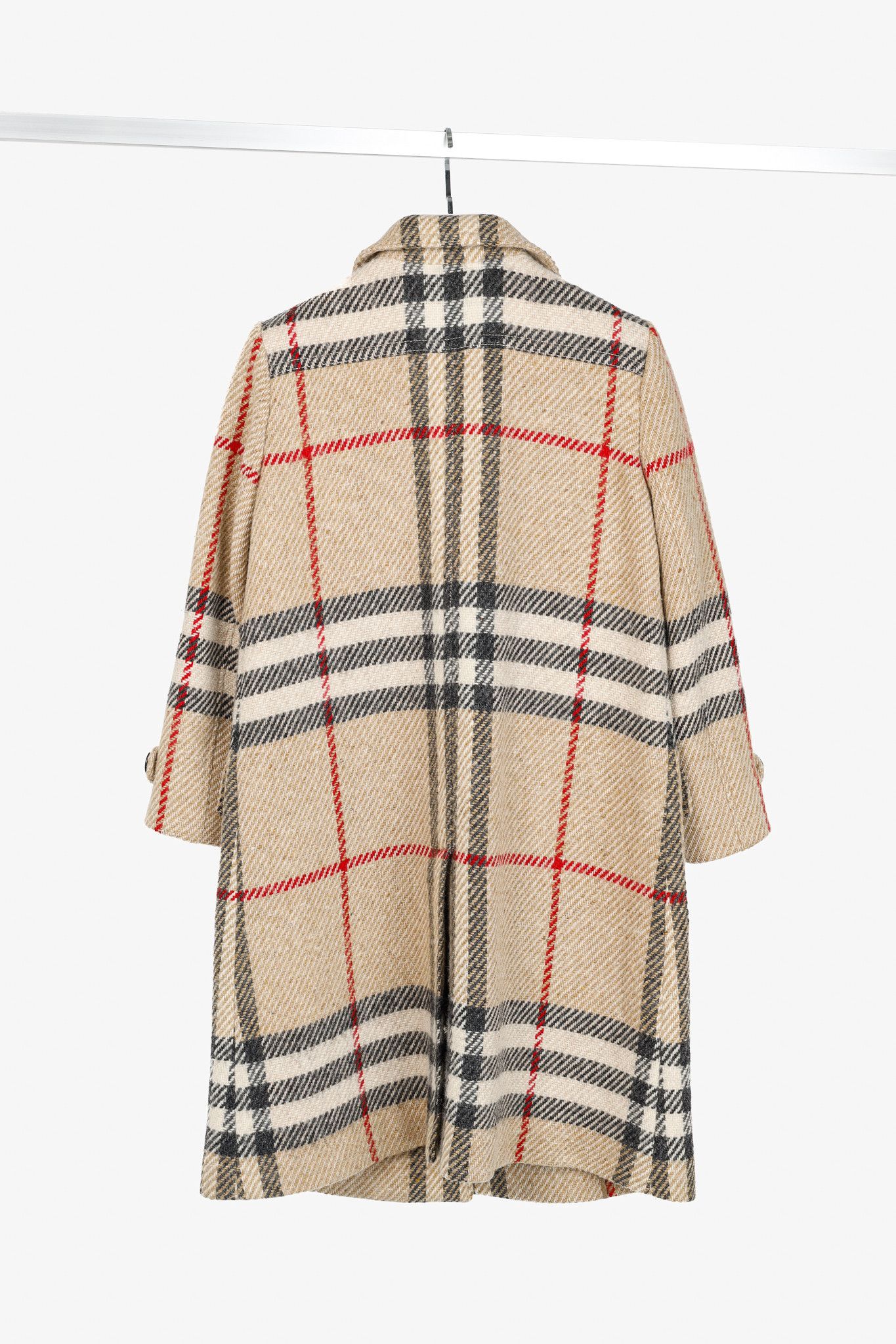Burberry Burberry Beige Wool Check Buttoned Coat Size M / US 6-8 / IT 42-44 - 2 Thumbnail