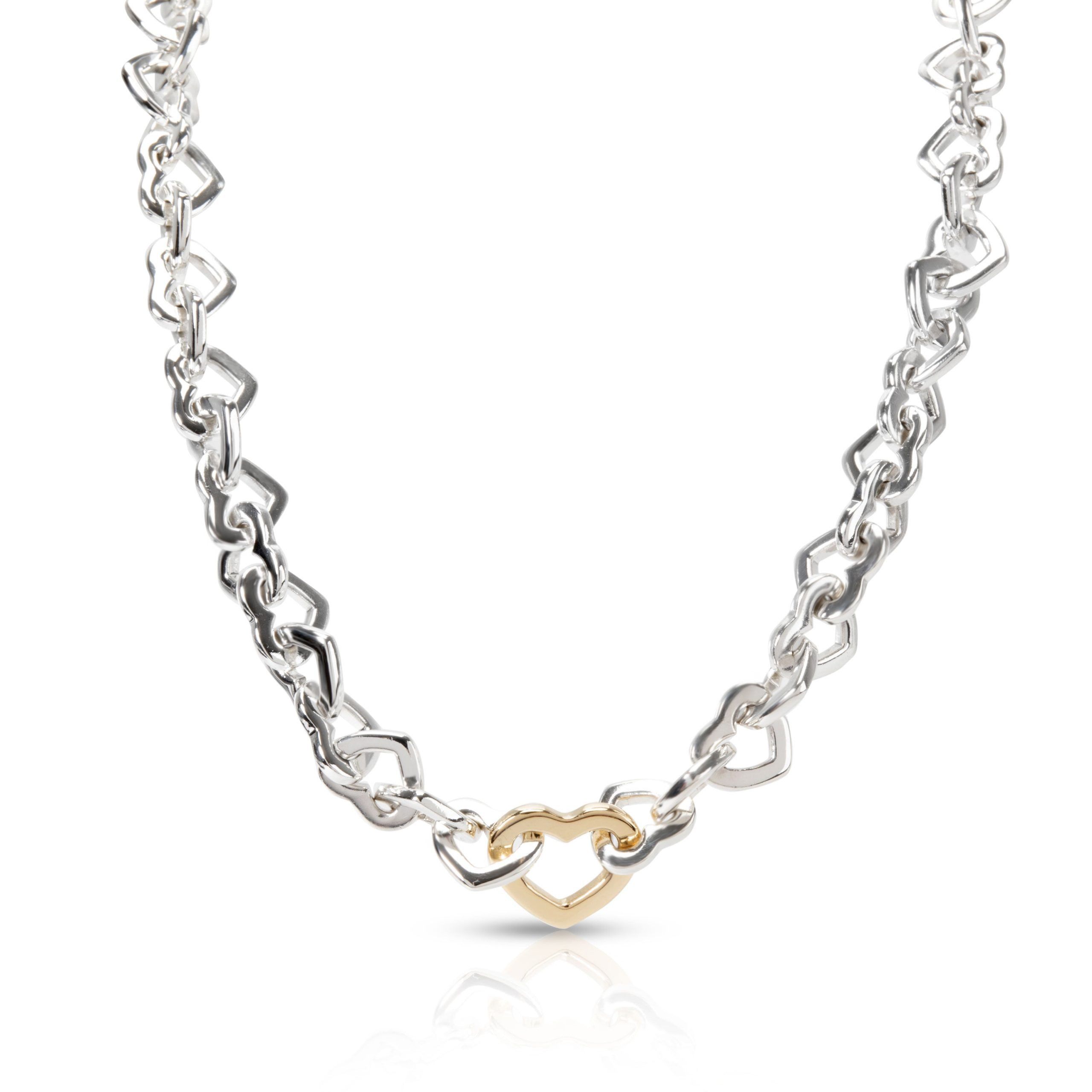 Tiffany & Co. Heart Link Necklace in 18K Yellow Gold/Sterling Silver