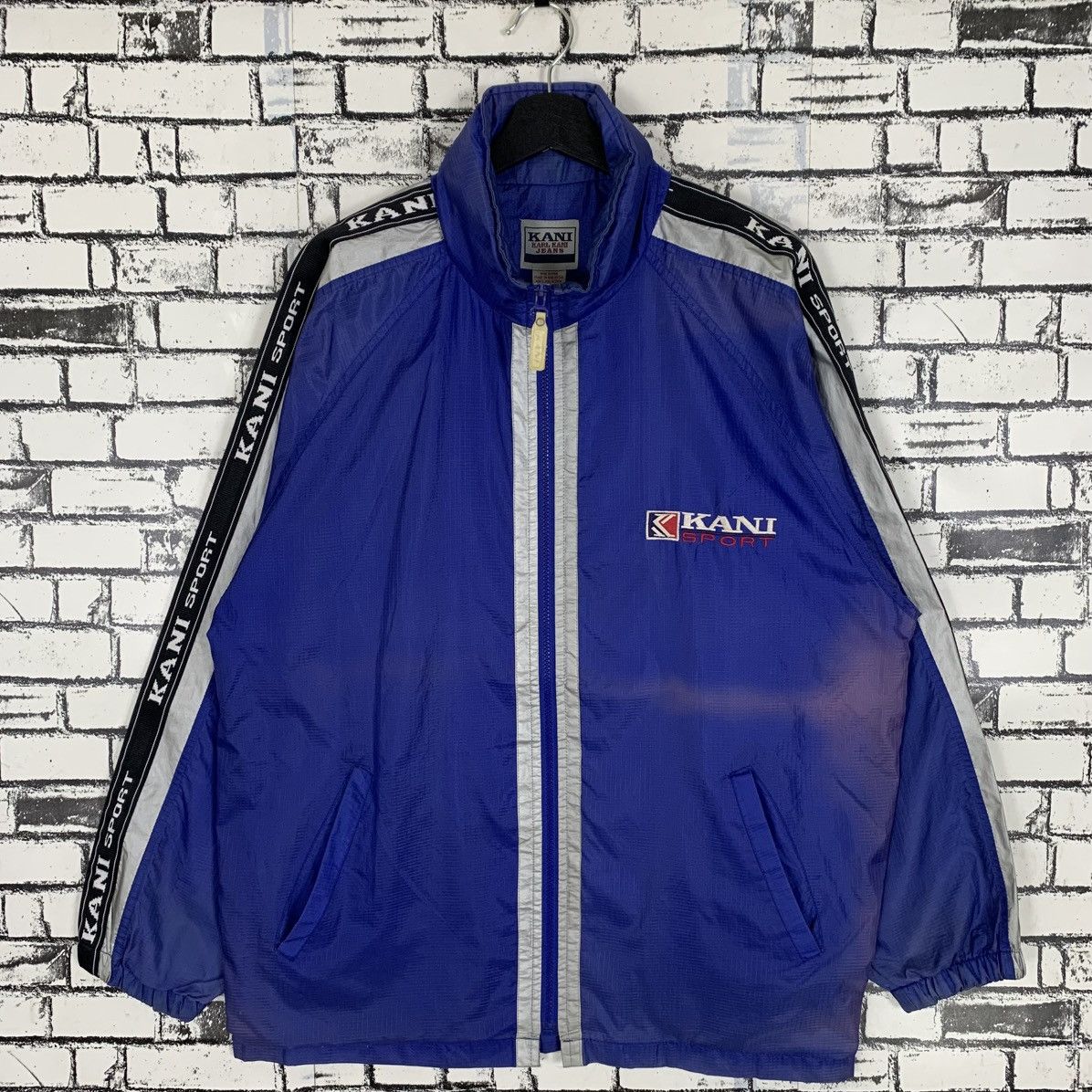 Designer × Karl Kani × Vintage Vintage Karl Kani Sport Light Jacket Big Logo Zipper Jacket Size US L / EU 52-54 / 3 - 1 Thumbnail
