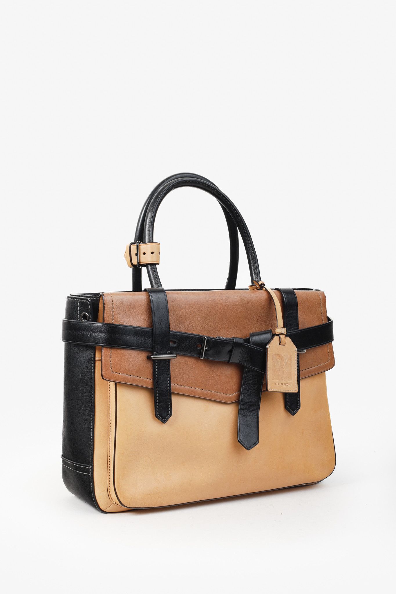 Other Reed Krakoff Tri-Colour Black Brown Belted Tote Bag Size ONE SIZE - 2 Thumbnail