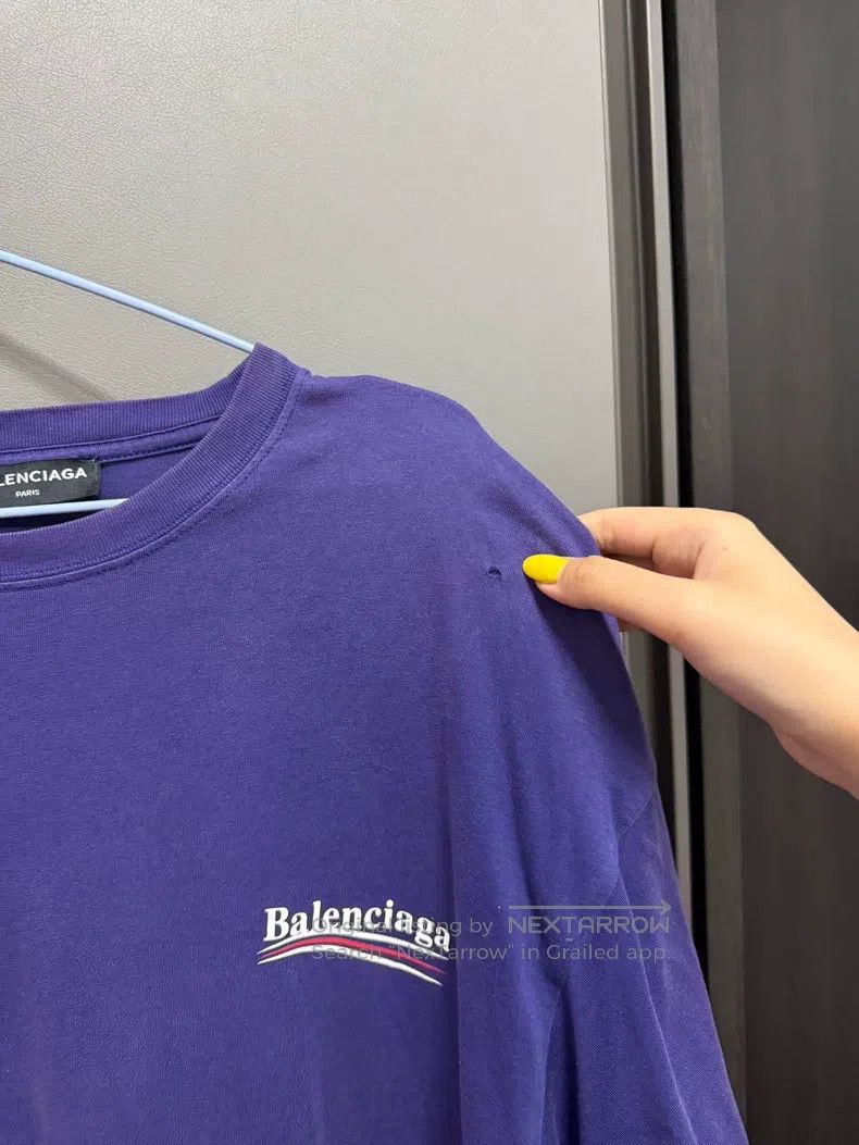 Balenciaga Balenciaga Cola Short Sleeve, Men's Blue, Size L Size US L / EU 52-54 / 3 - 3 Thumbnail