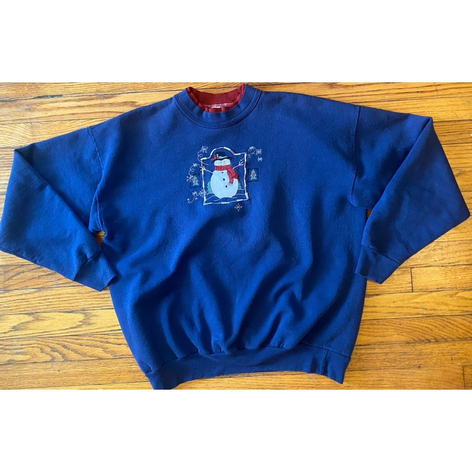 Vintage VTG Top Stitch Double Collar Snowman Sweatshirt Women’s L Size L / US 10 / IT 46 - 1 Thumbnail