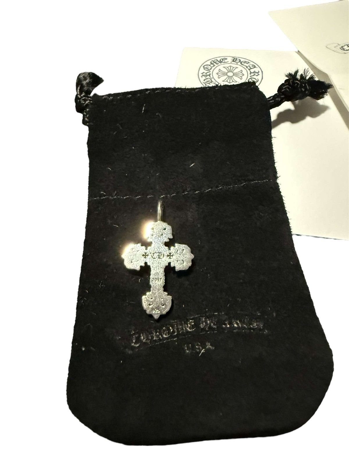 Chrome Hearts Chrome Hearts Silver Diamond Tiny Filigree Cross Charm Size ONE SIZE - 14 Thumbnail