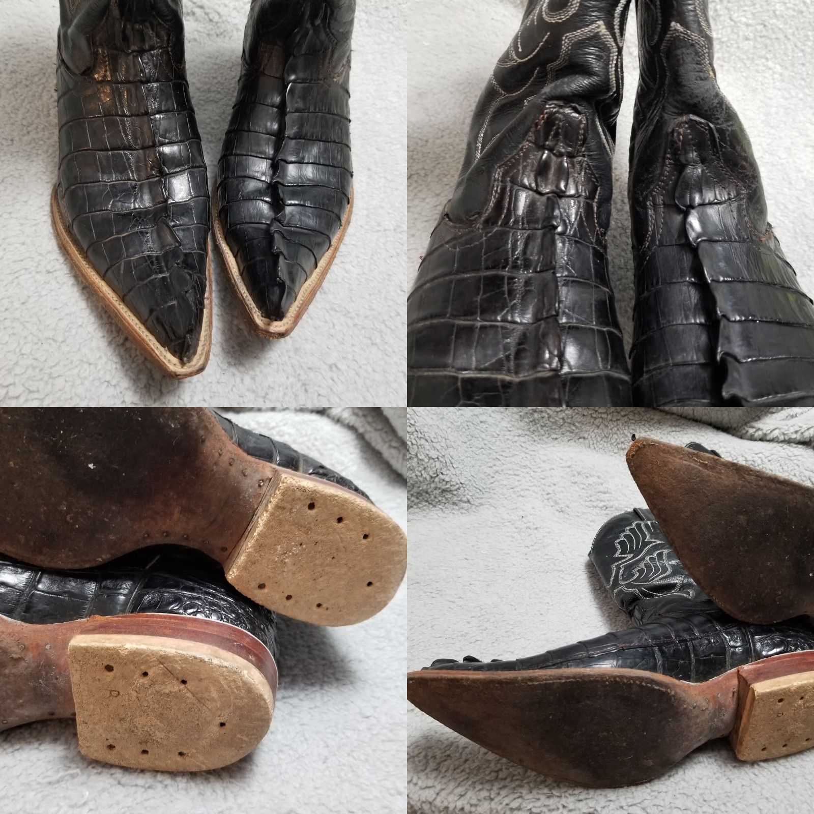 Vintage Vintage Mens Cowboy Boots Size 8.5 Black Alligator Leather Western Rodeo 90s Size US 9 / EU 42 - 8 Thumbnail
