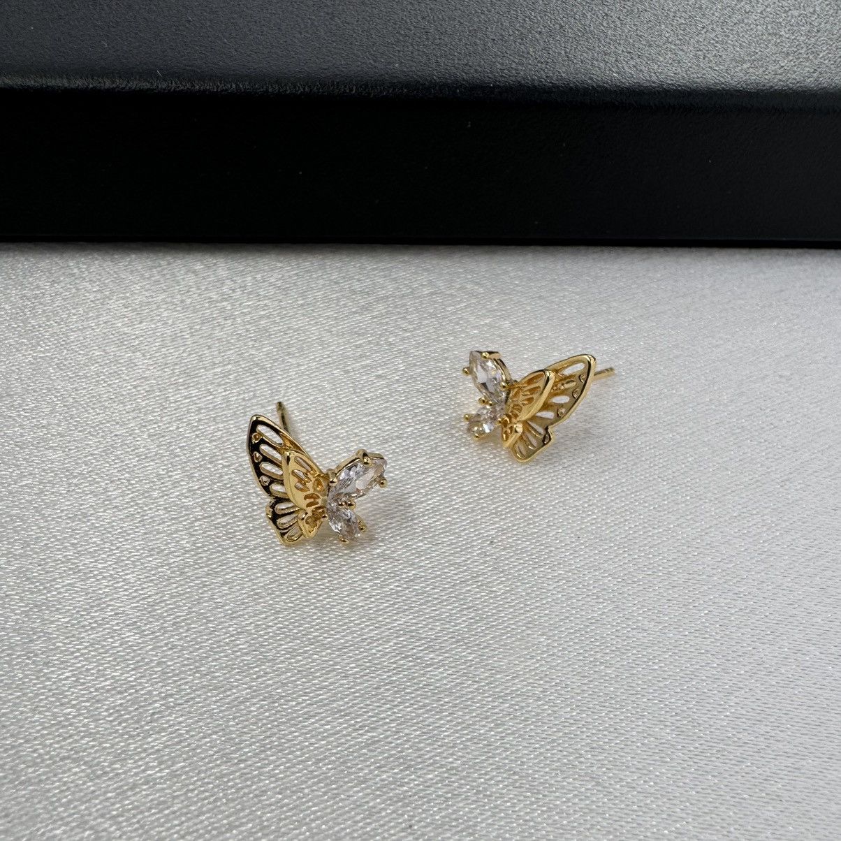 Designer Small CZ Butterfly Stud Earrings for Women Size ONE SIZE - 2 Thumbnail