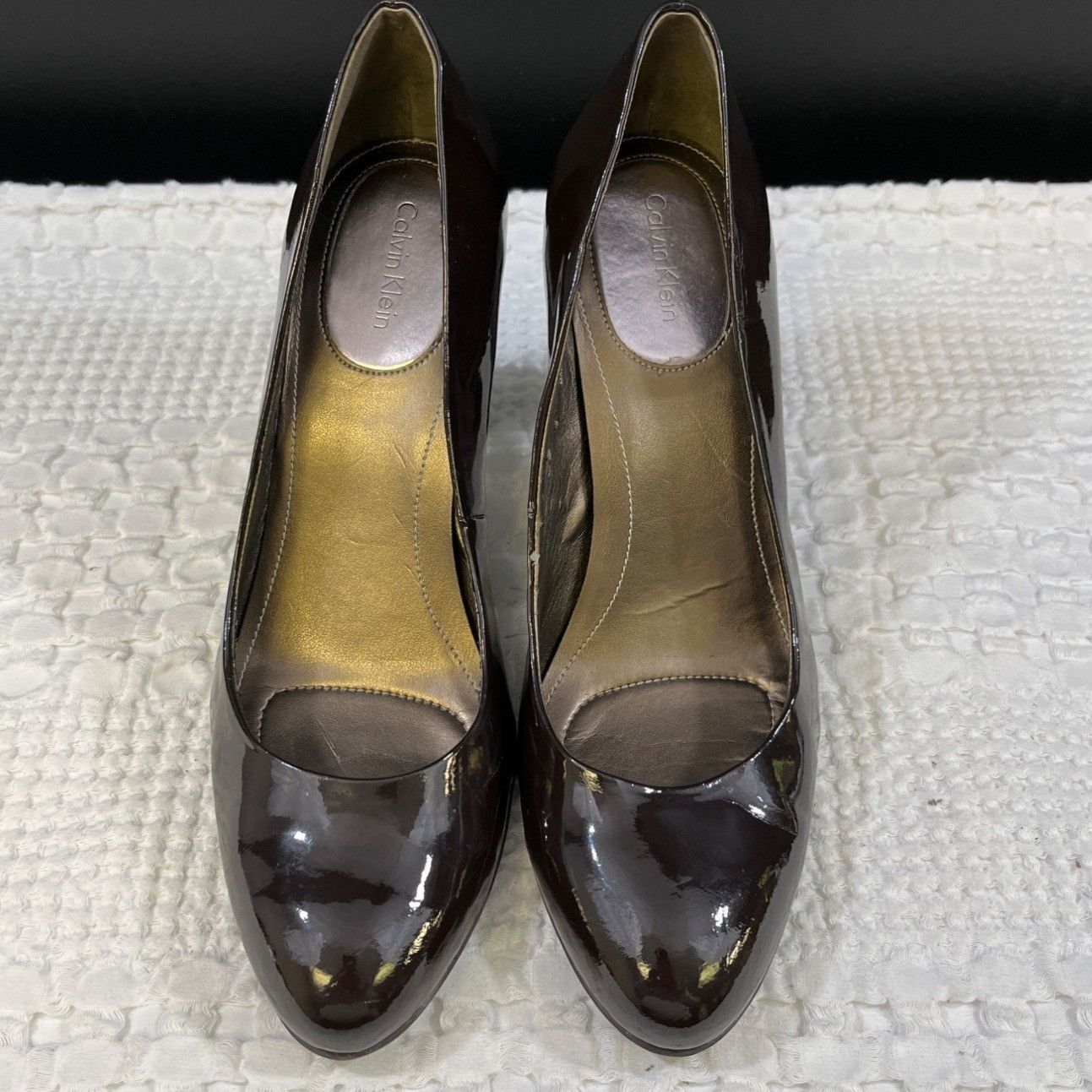 Calvin Klein Calvin Klein Olive Women's Brown Shoes/Heels Sz 9M SKU 5048 Size US 9 / IT 39 - 1 Thumbnail