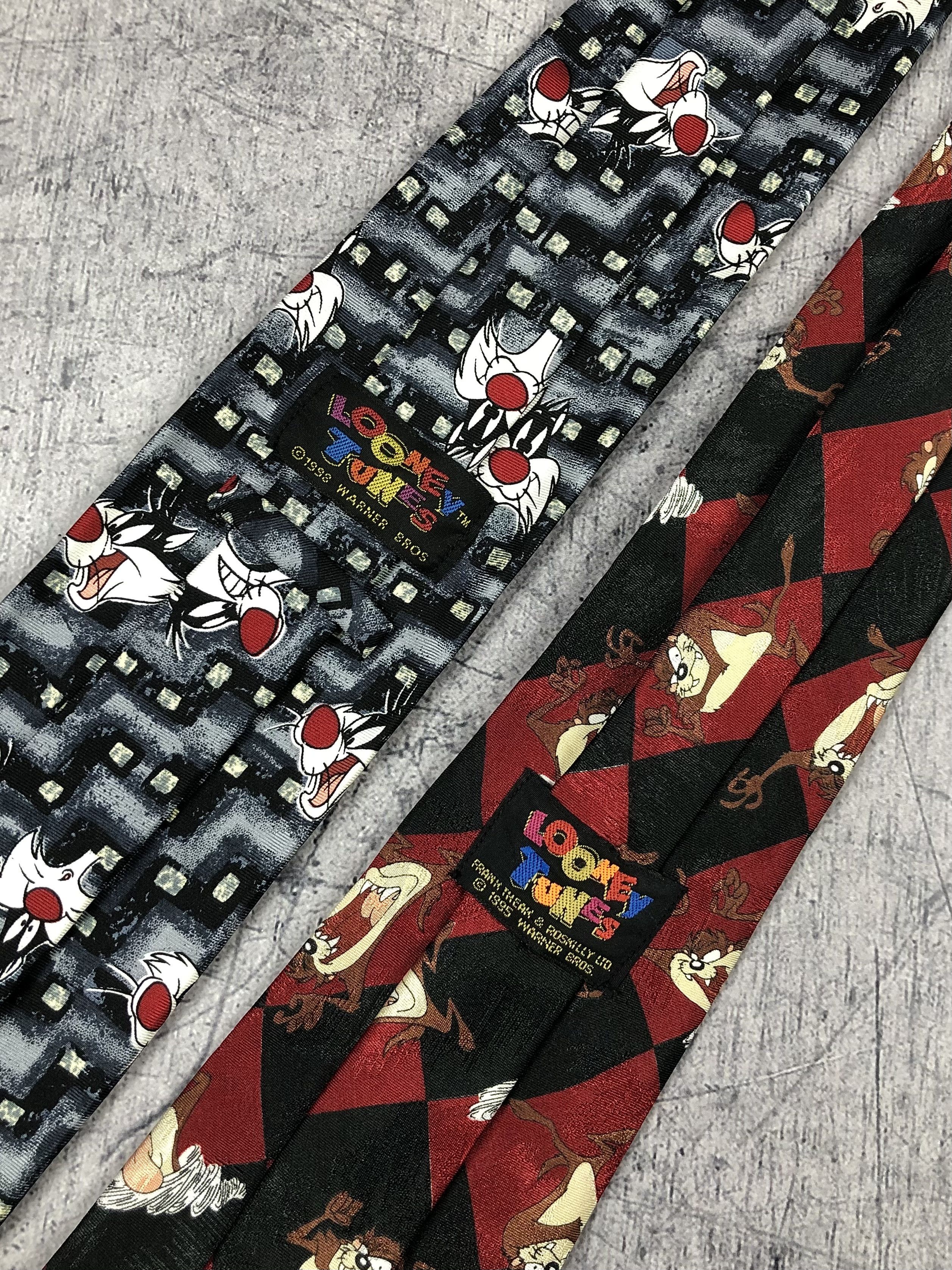 Pre-owned Cartoon Network Vintage X2 1995/98 Looney Tunes Sylvester Tasmania Devil Tie In Multi
