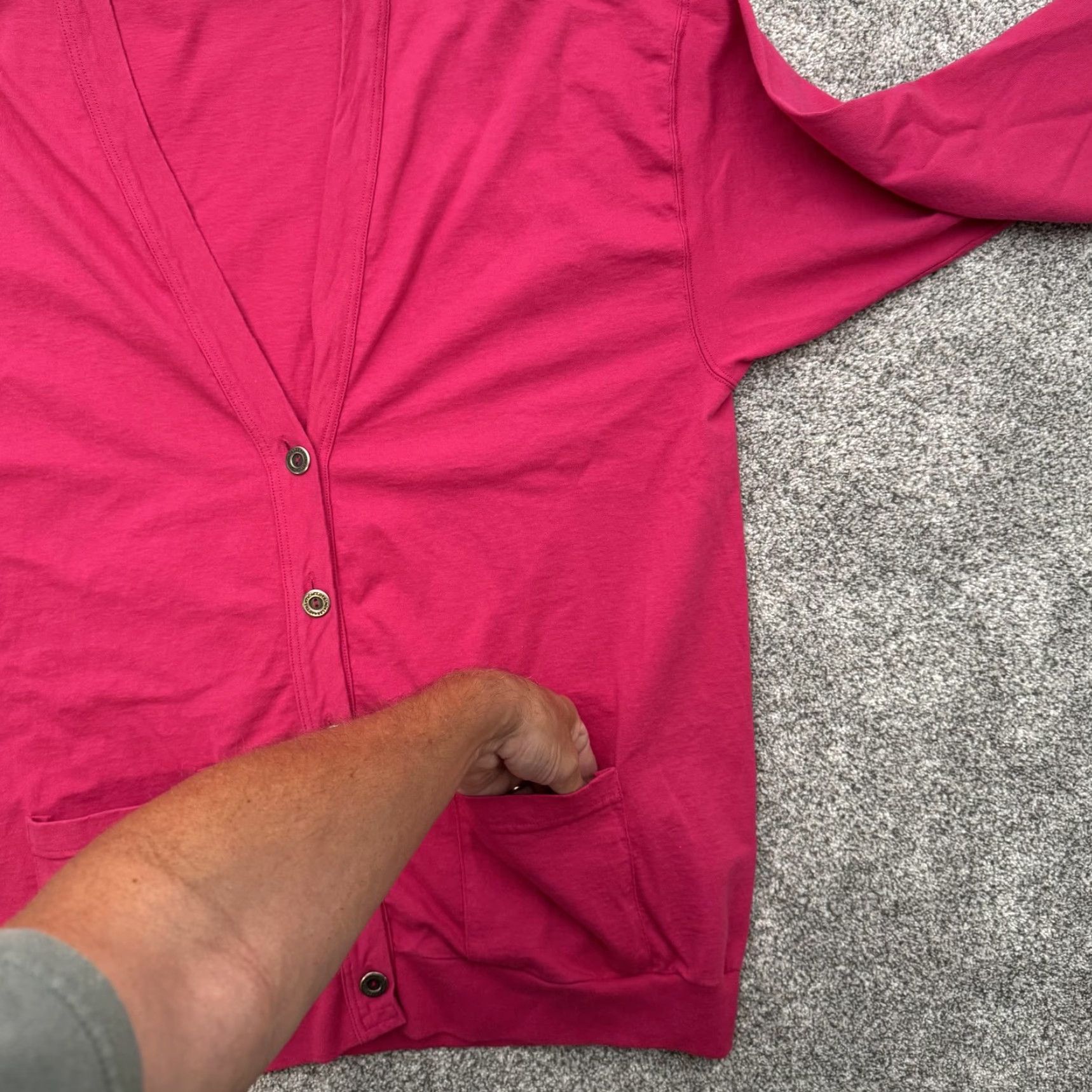Lee VINTAGE Lee Cardigan Sweater Womens Large Pink Jersey Cotton USA 90s Size L / US 10 / IT 46 - 5 Thumbnail