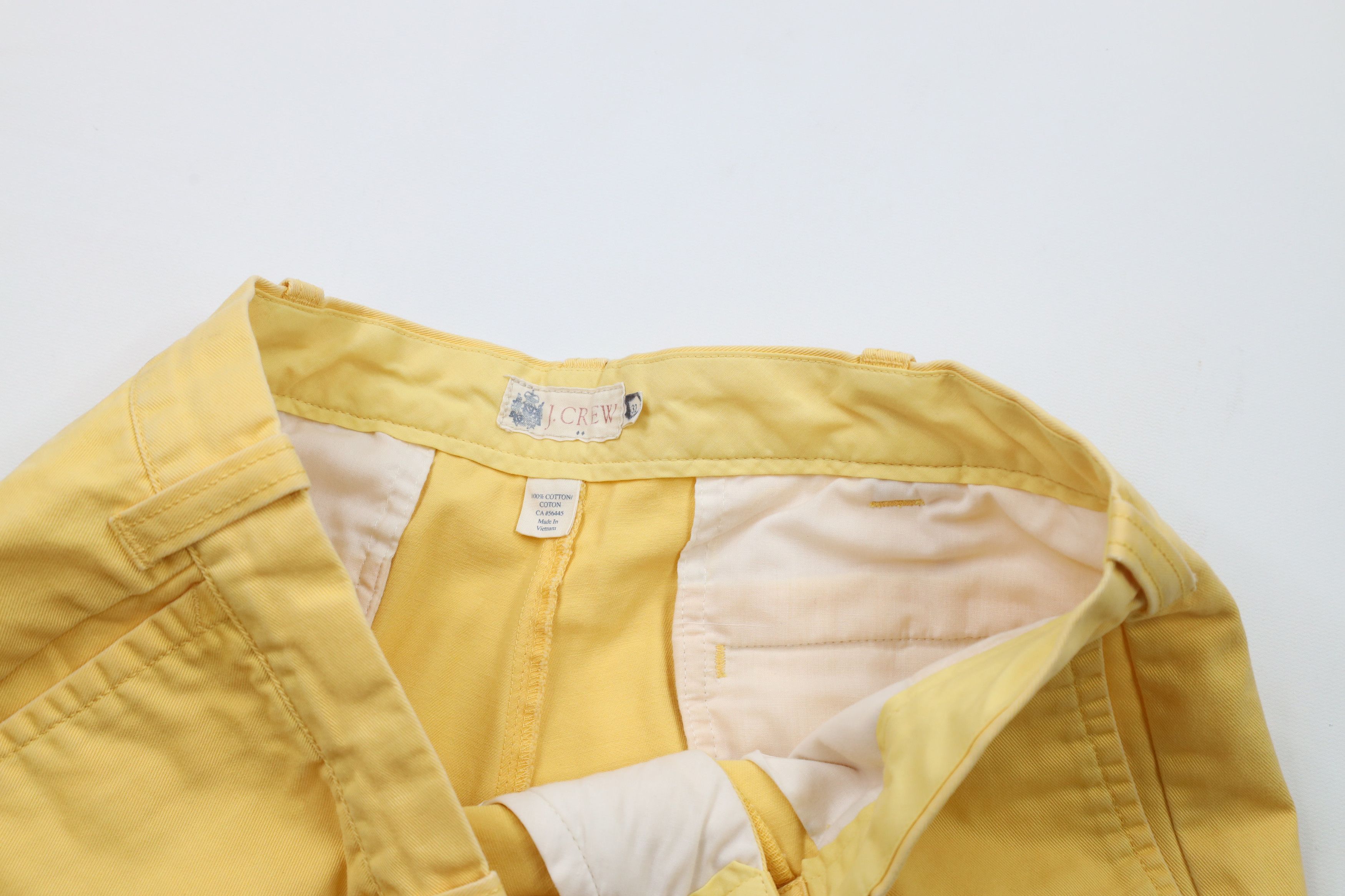 J.Crew × Vintage Vintage 90s J Crew Above Knee Chino Shorts Yellow Cotton Size US 32 / EU 48 - 6 Thumbnail